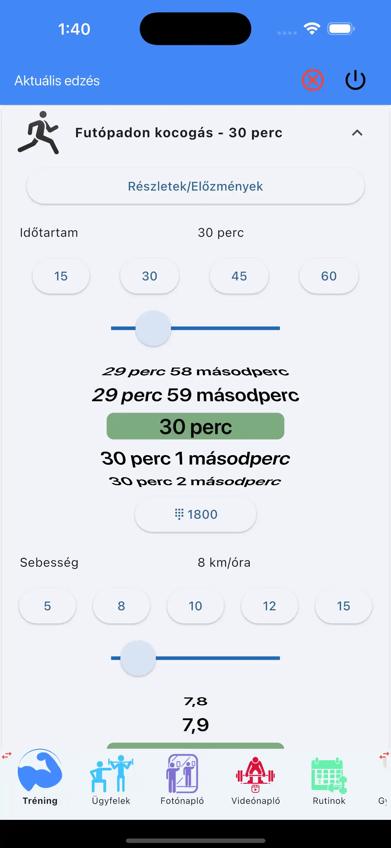 Sledování kardio vytrvalost telefon