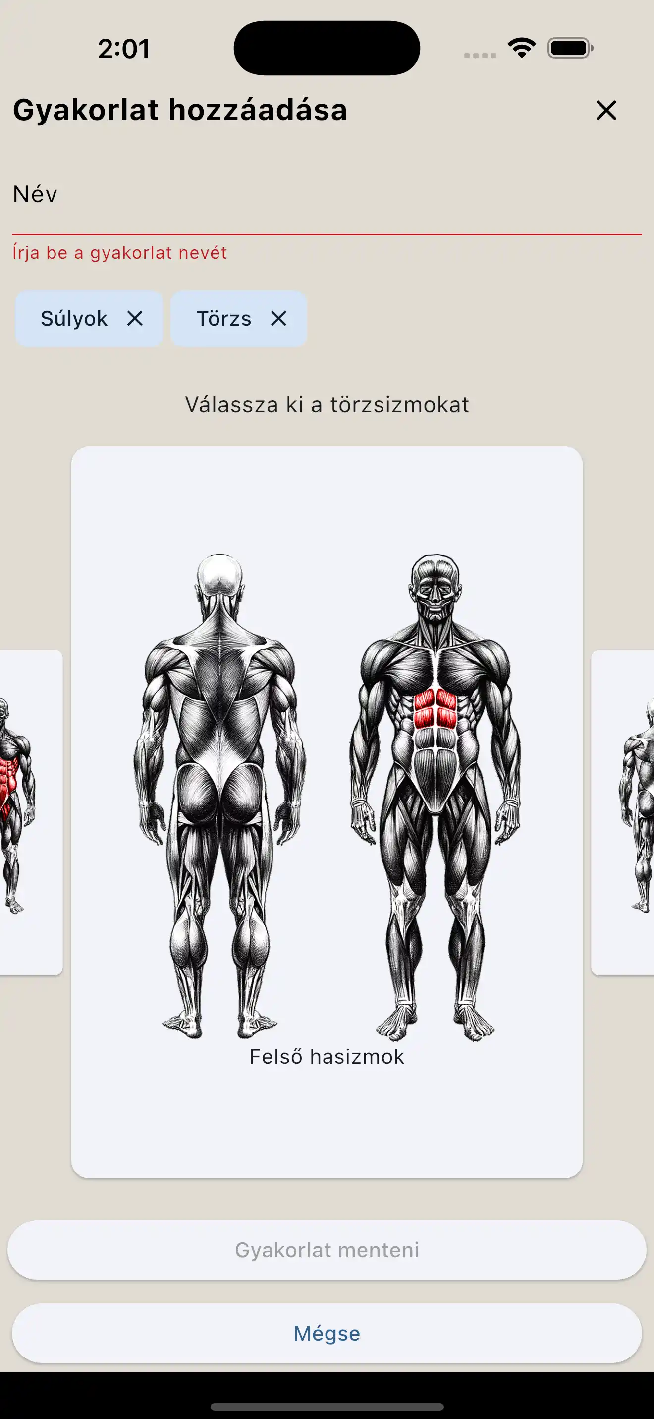 Vytváření cvičení svalová skupina telefon