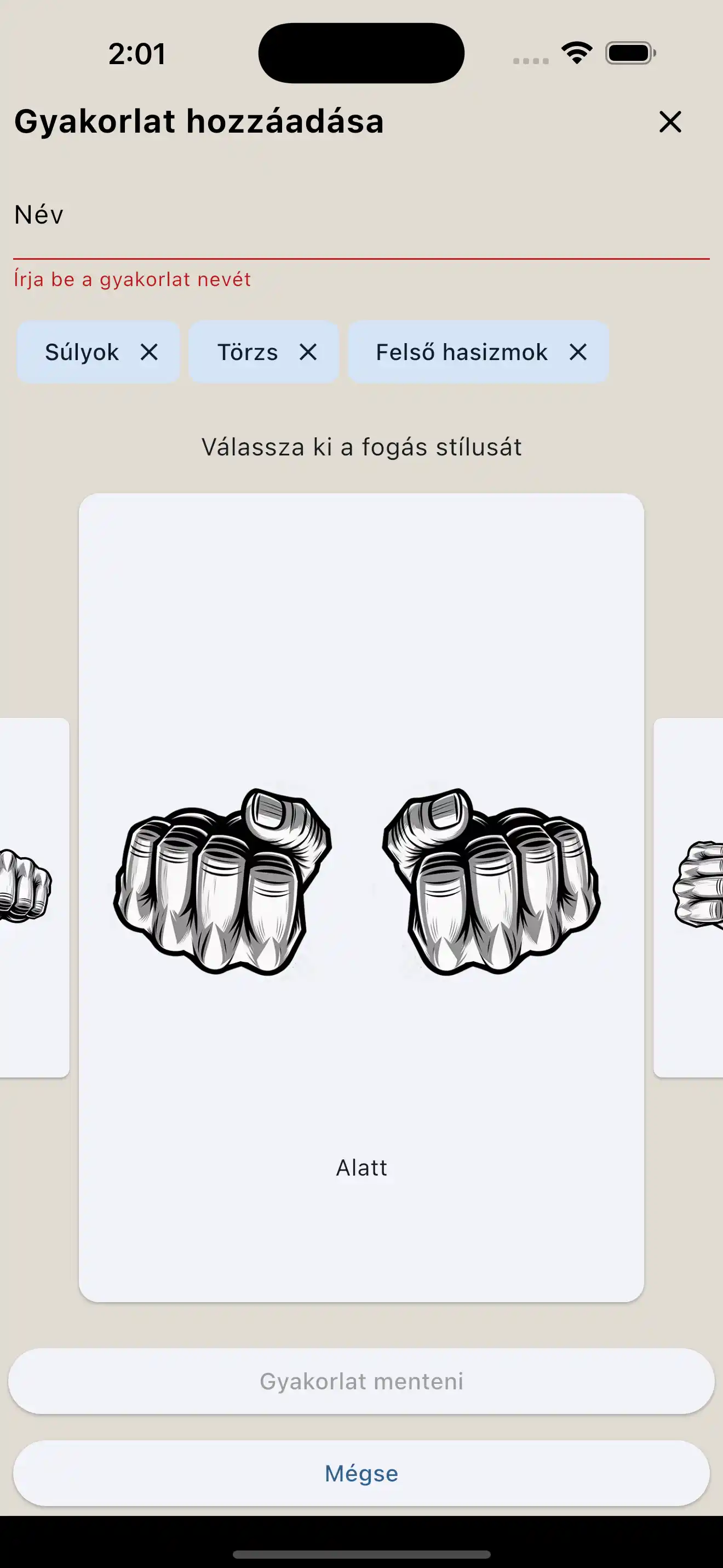 Vytváření cvičení úchop telefon