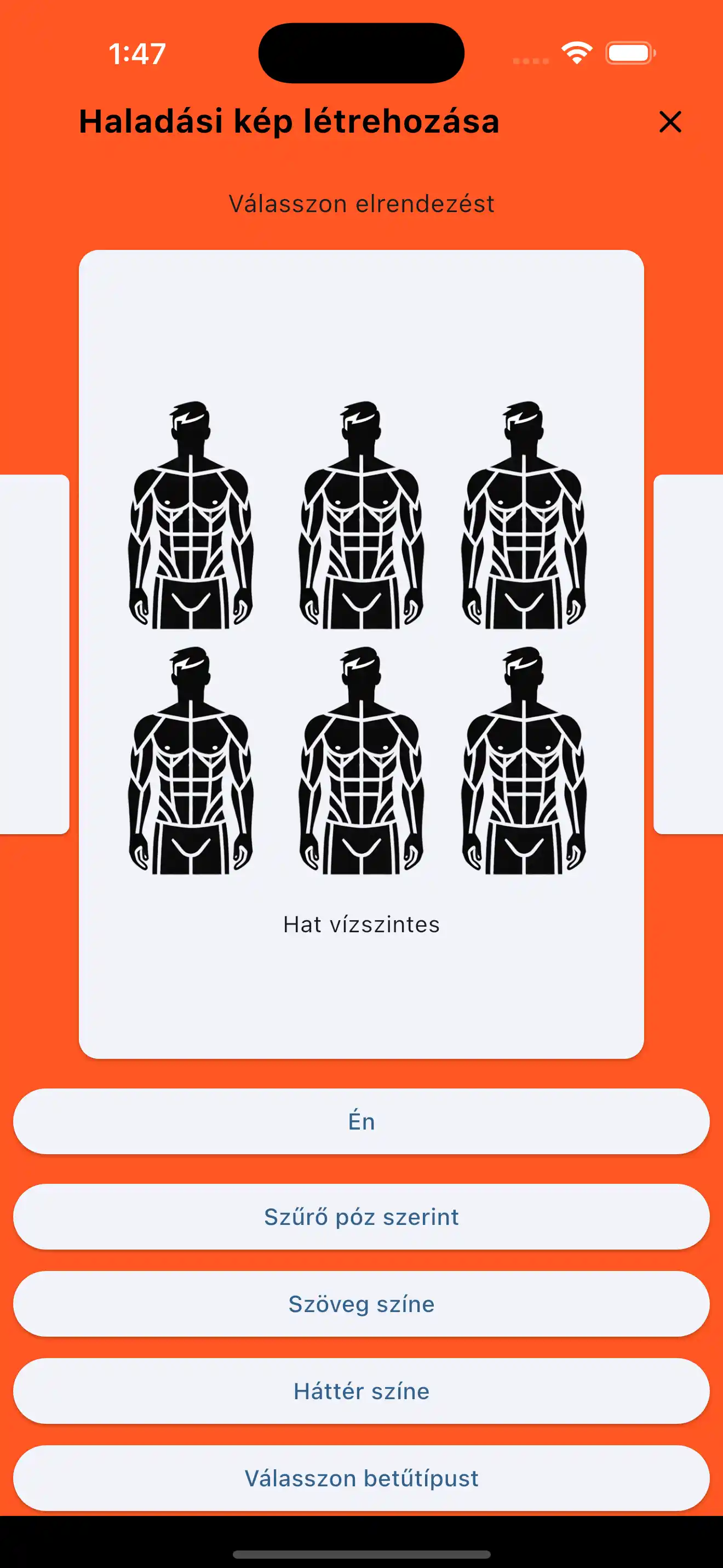 Obrázek pokroku šest horizontálně