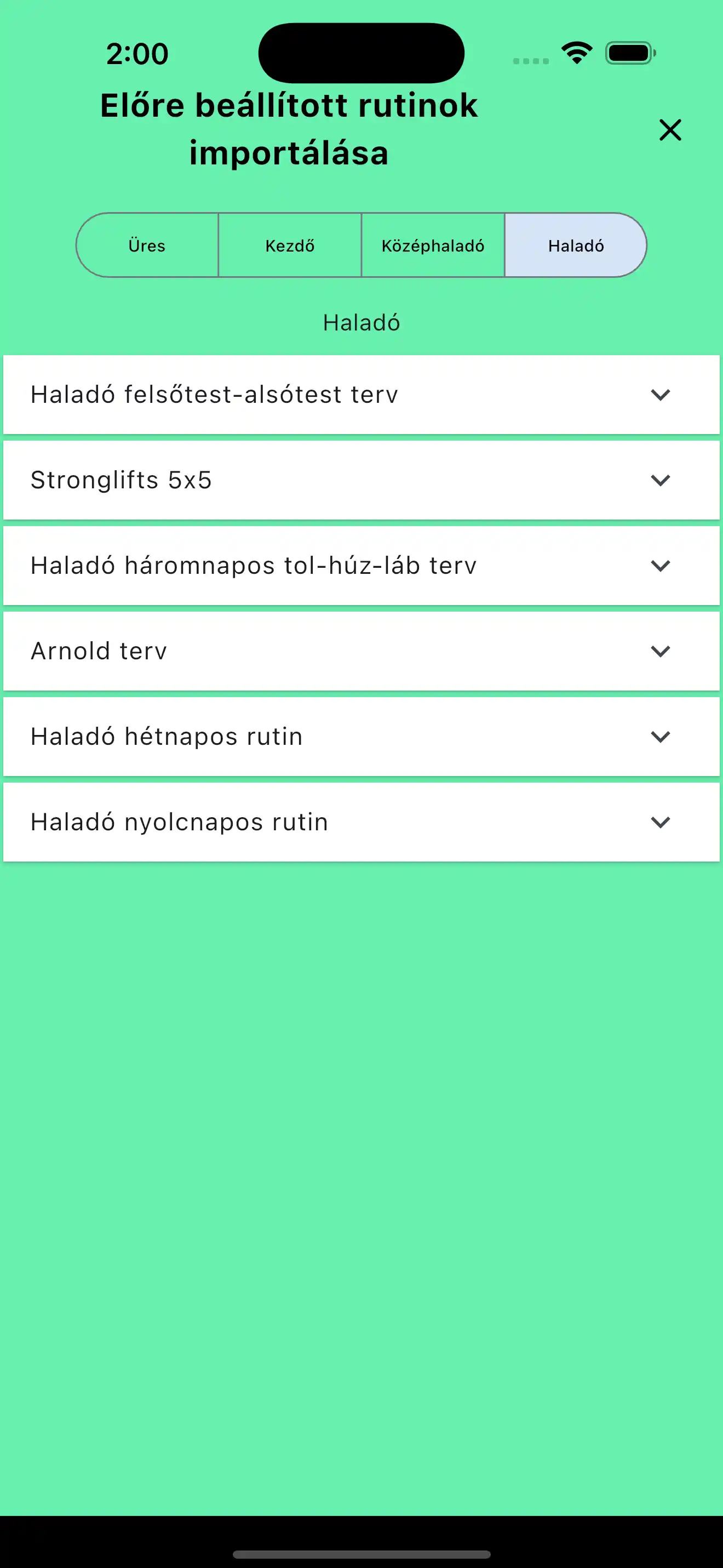 Import výchozích šablon rutin telefon