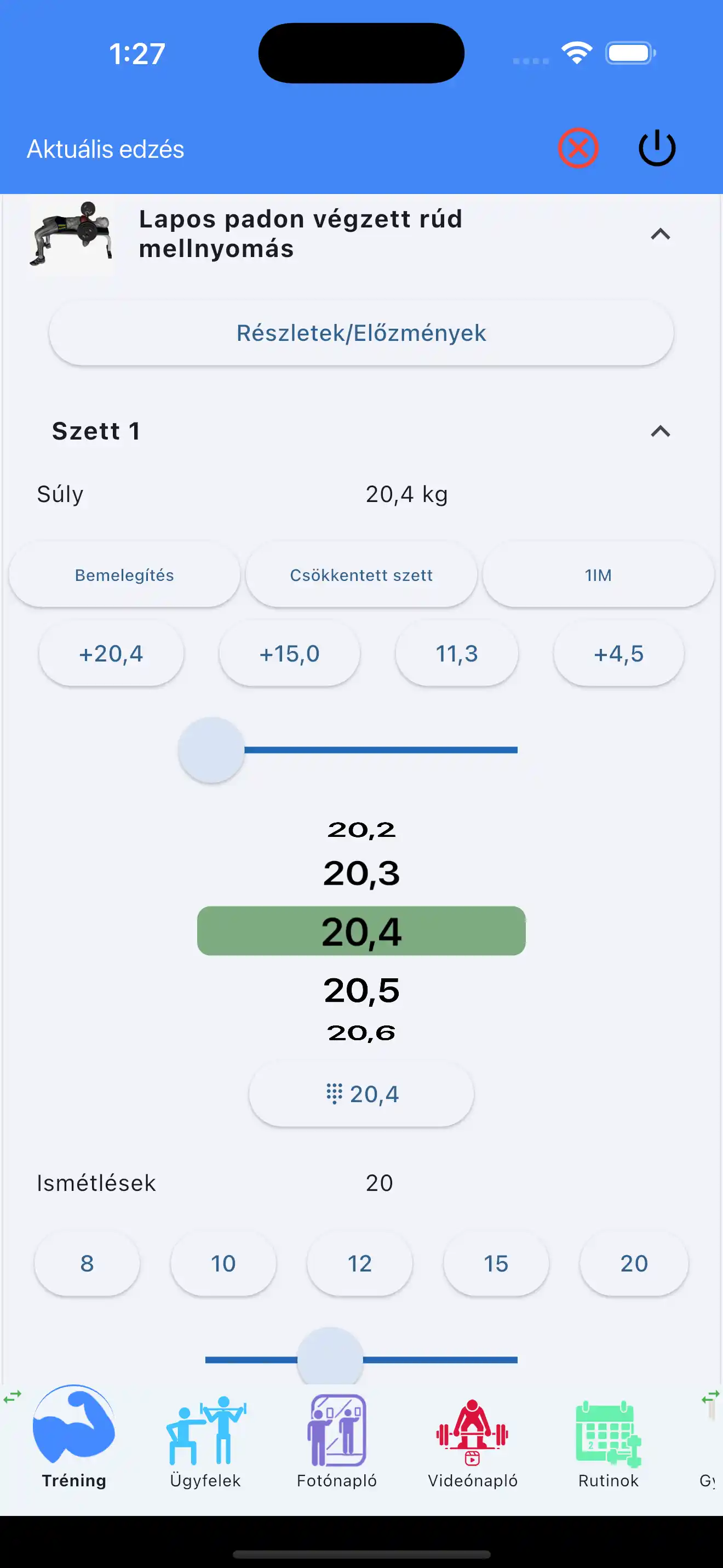Pouze opakování jedním prstem