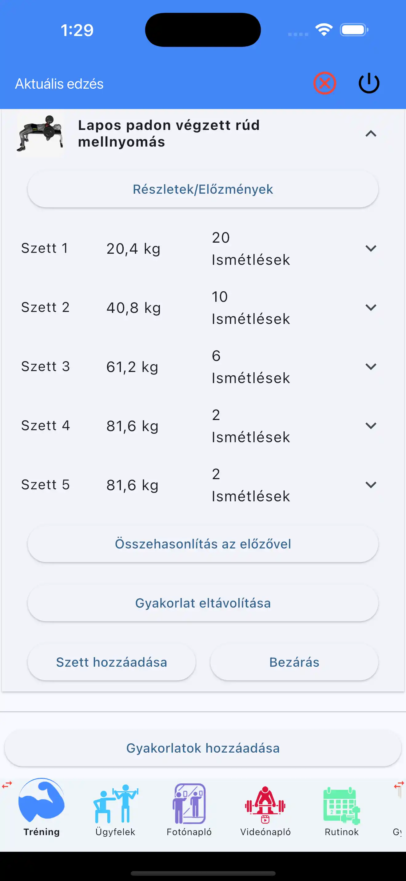 Použít poslední sady silového tréninku