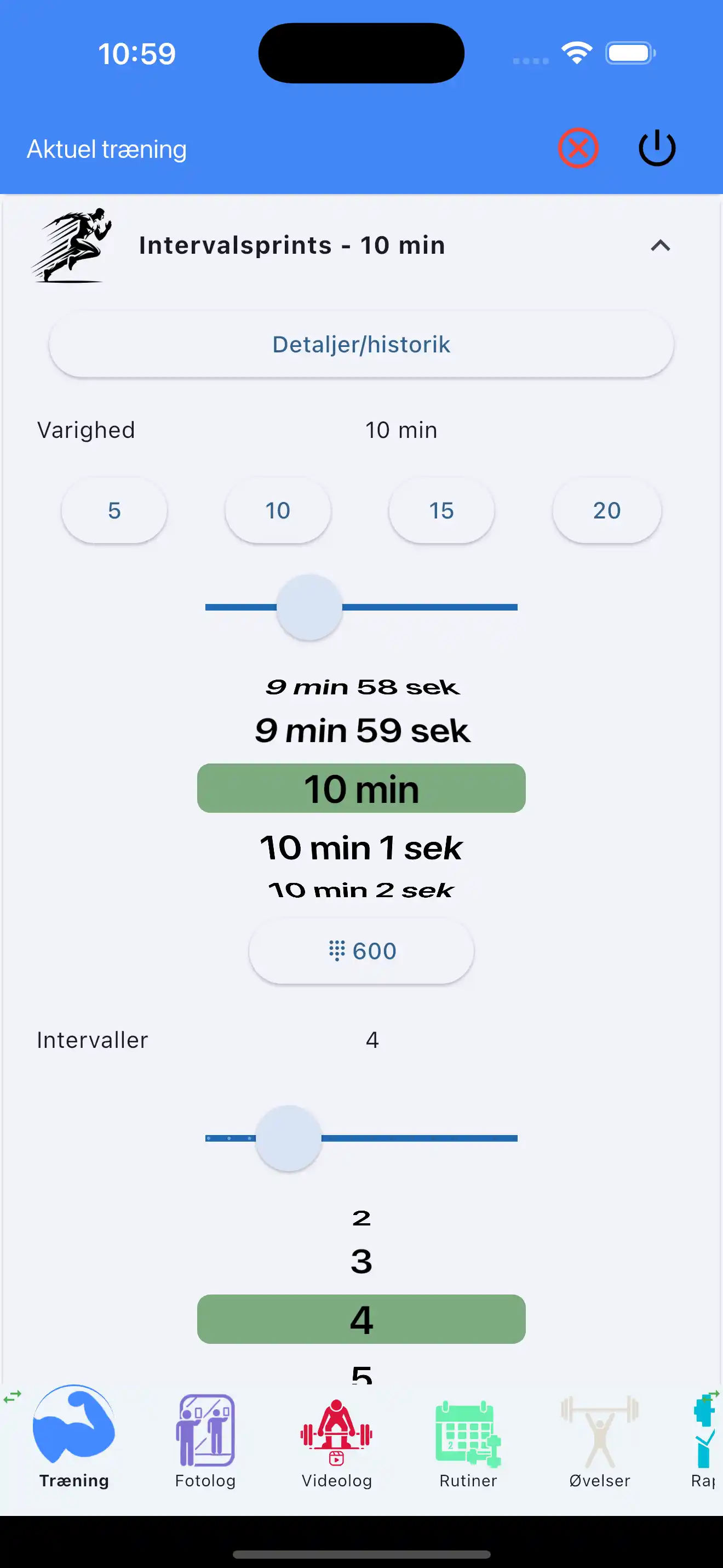 Sporing af konditionstræning hiit telefon