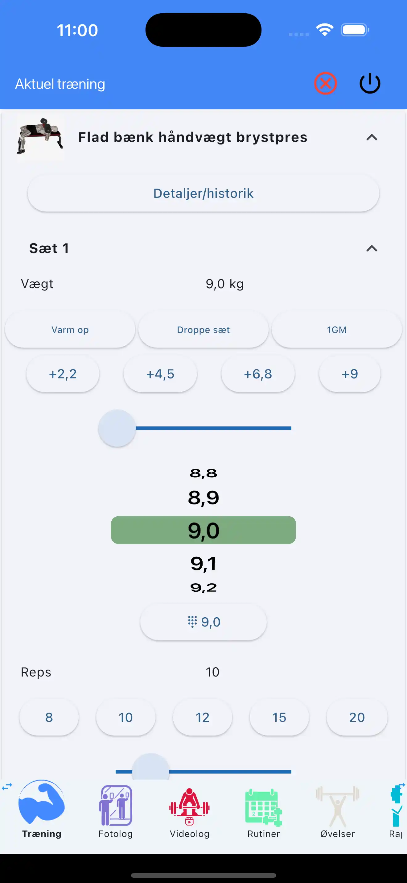 Håndvægtsøvelse sporing telefon