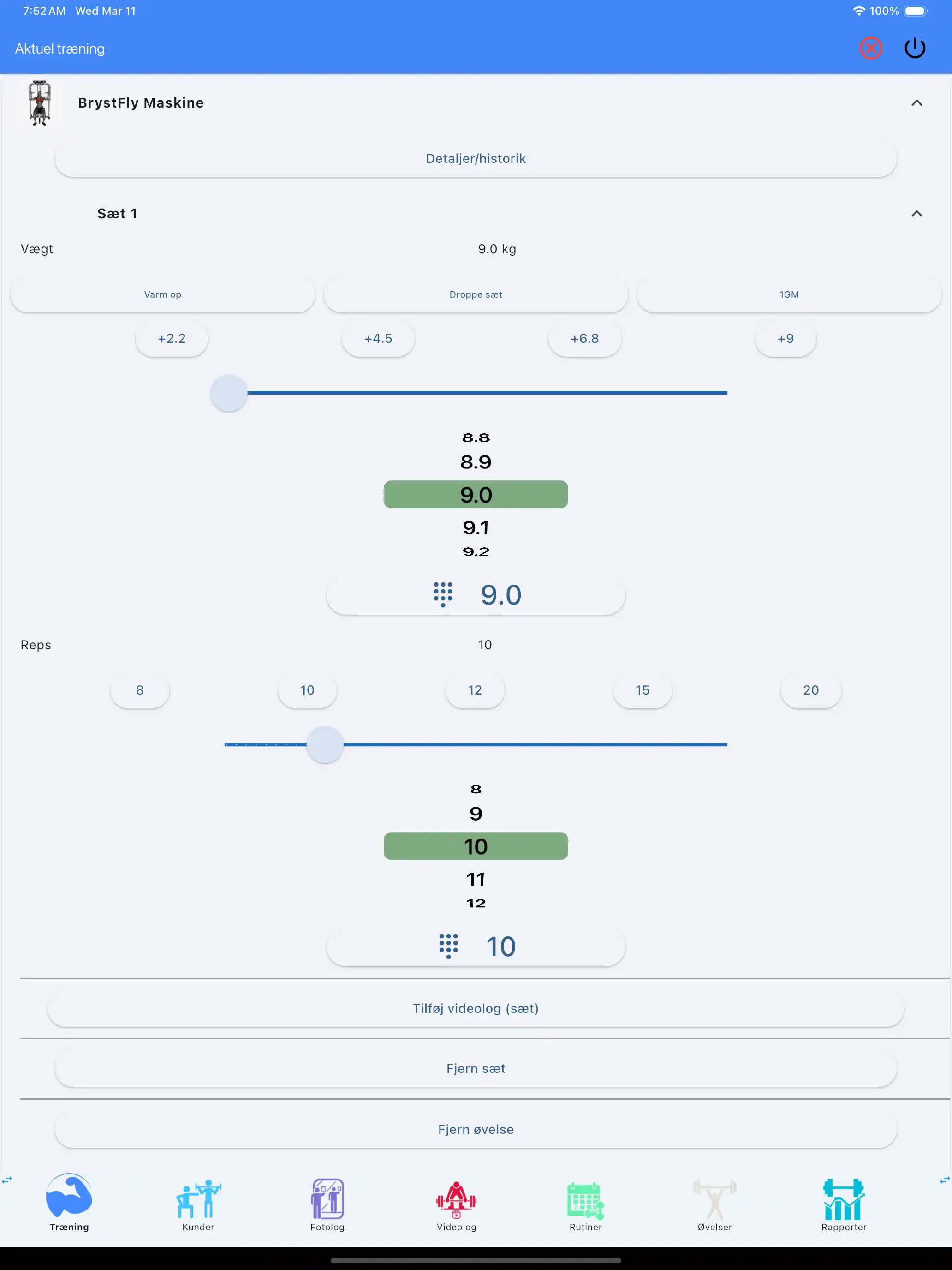 Pin-påfyldt maskine Øvelse sporing tablet ipad