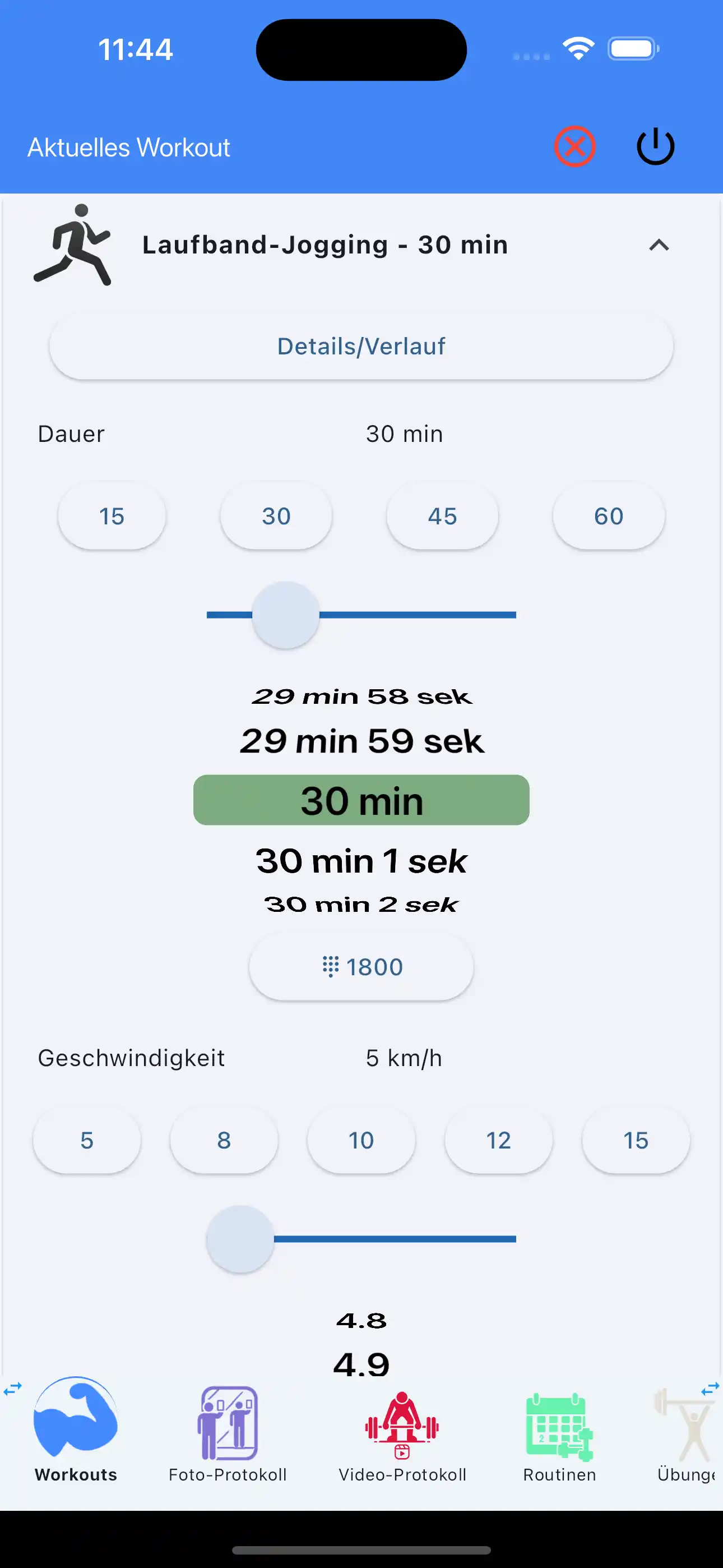 Ausdauer-Kardio-Verfolgung am Telefon