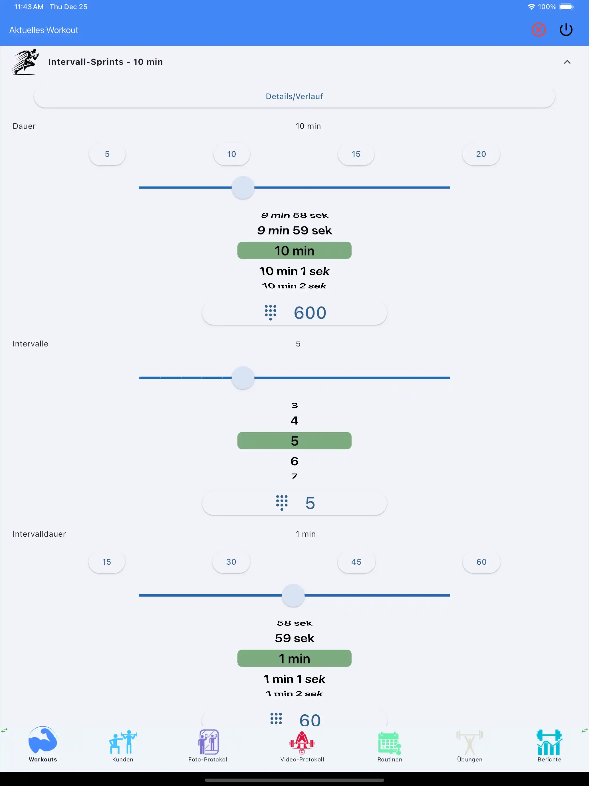Kardio-Verfolgung HIIT-Tablet iPad