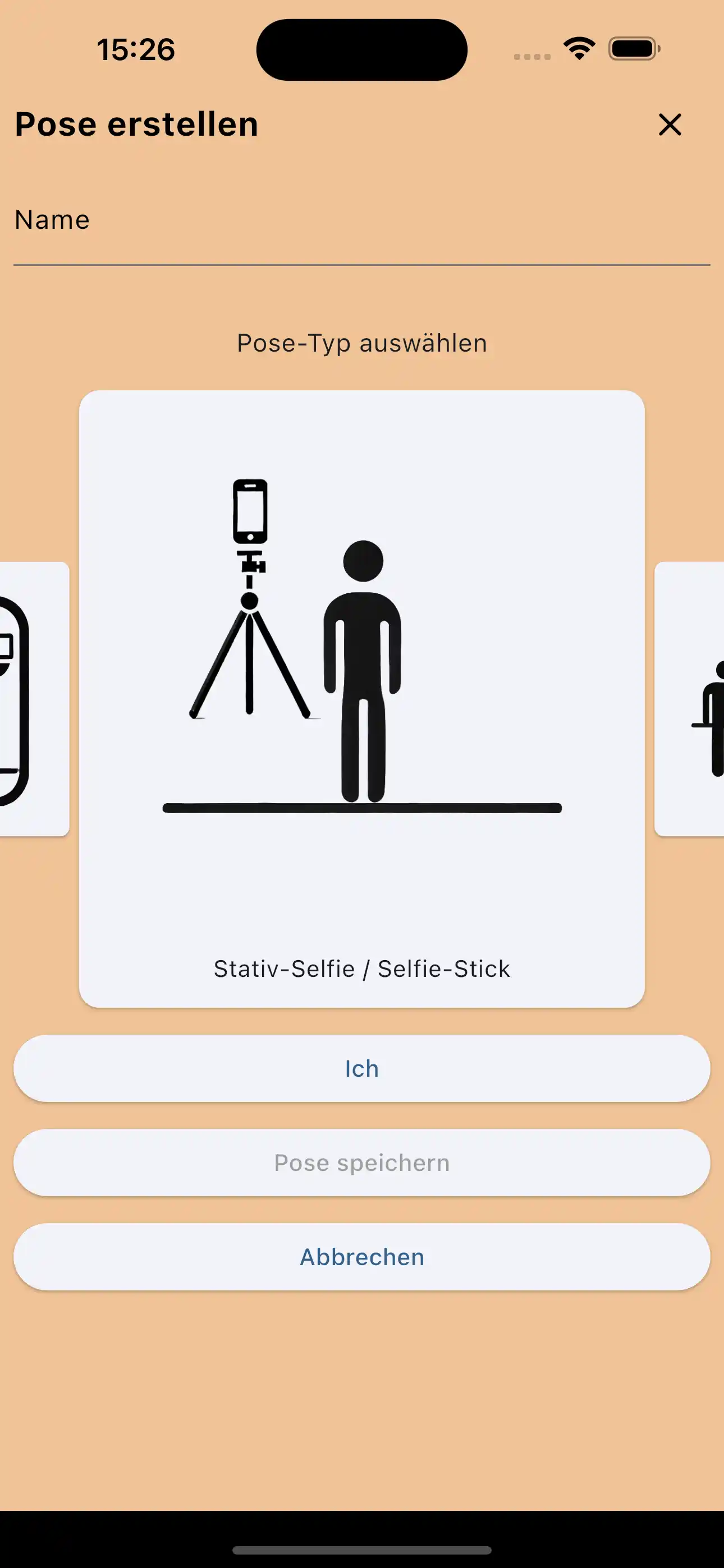 Selfie-Stick-Posen erstellen