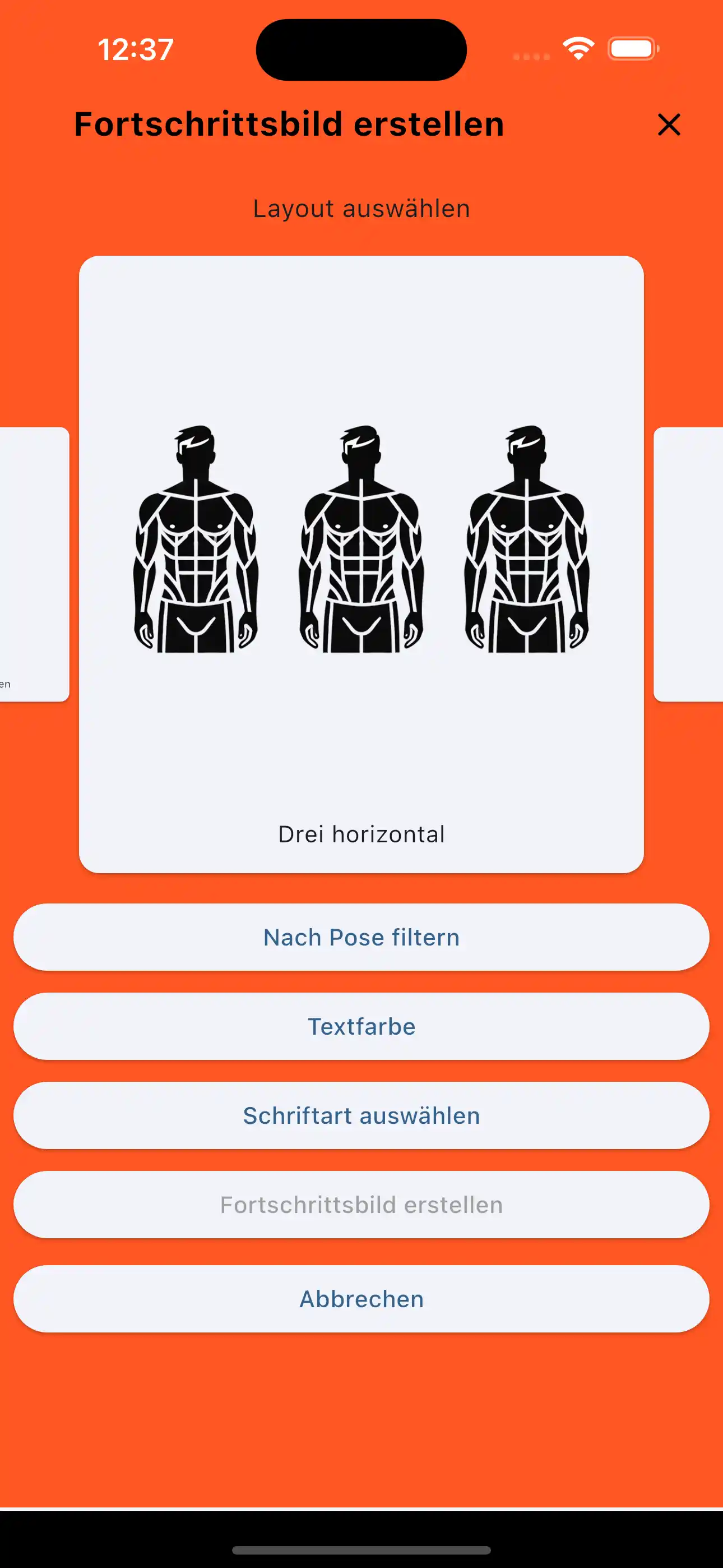 Drittes horizontales Fortschrittsbild
