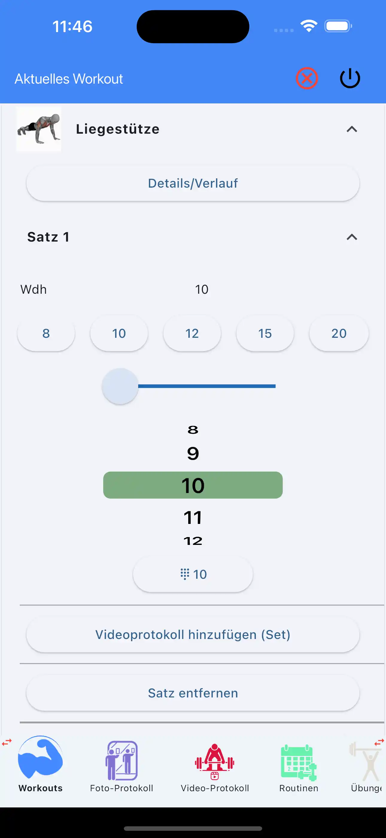 Nur Wiederholungen Crossfit Calisthenics Verfolgung Handy