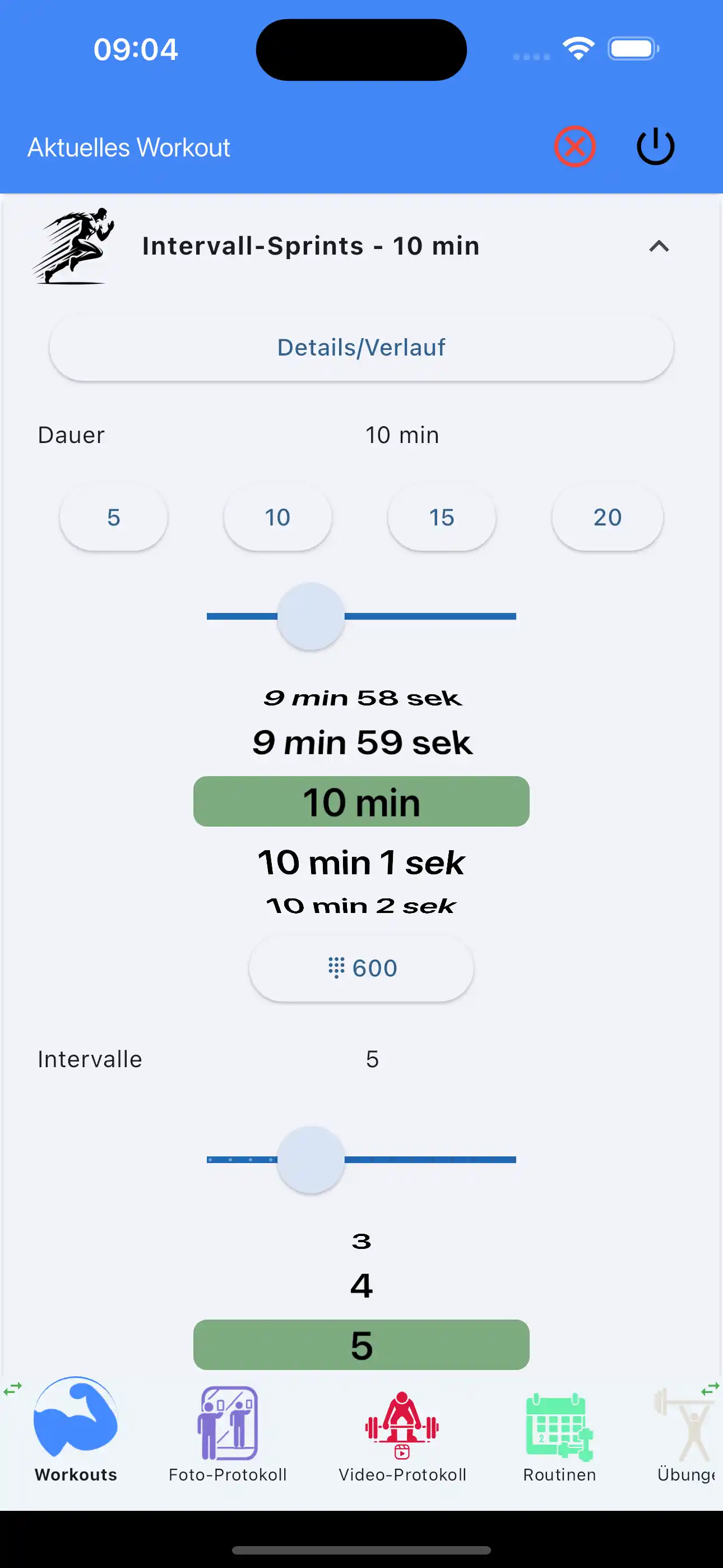 Cardio-Intervalle mit einhändigem Einstieg