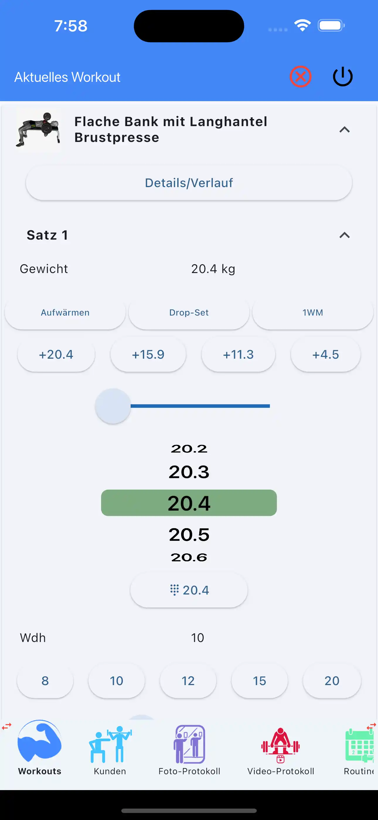 Gewichtstraining mit einem Finger