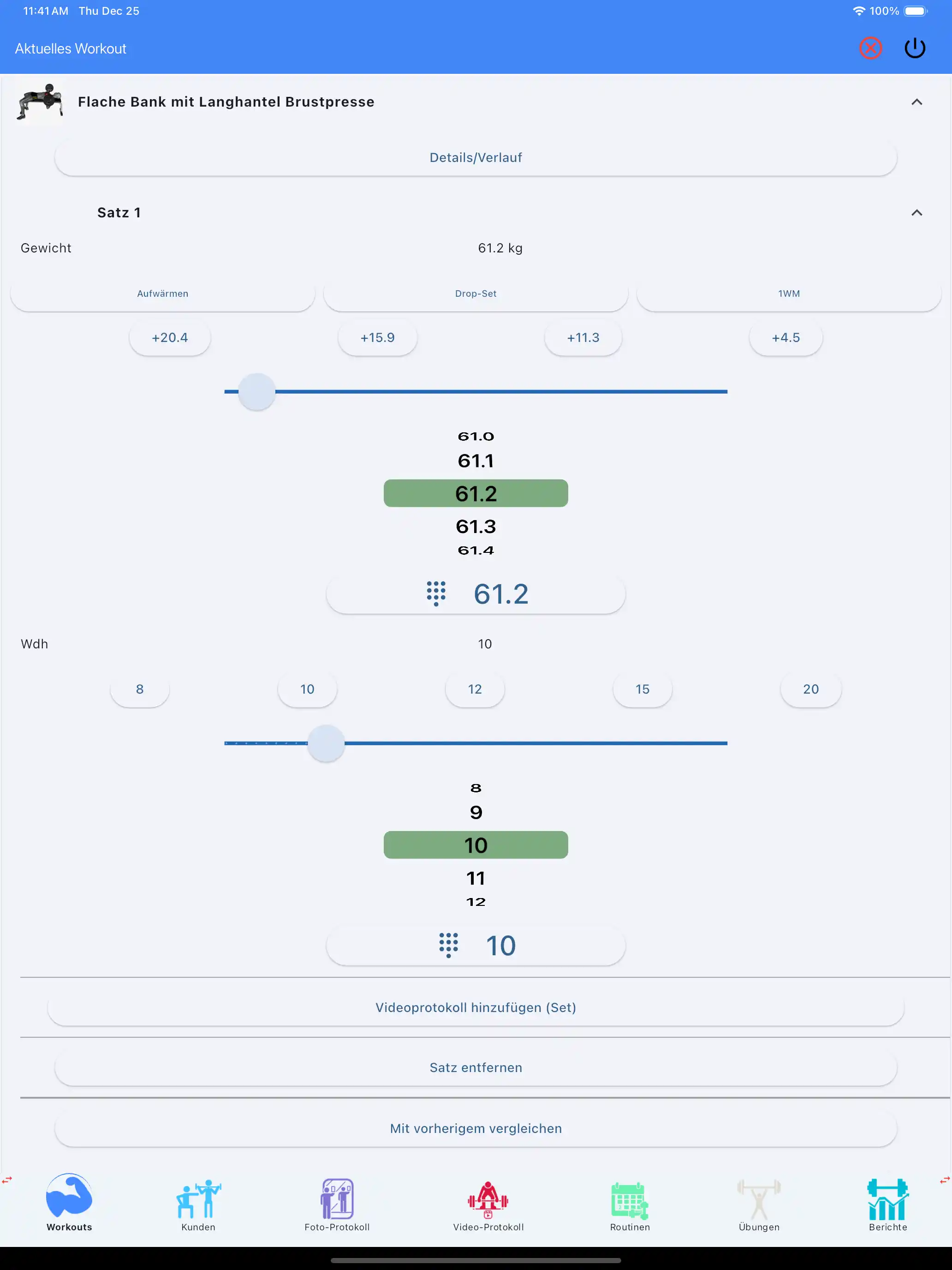 Tablet iPad zur Gewichtheber-Verfolgung