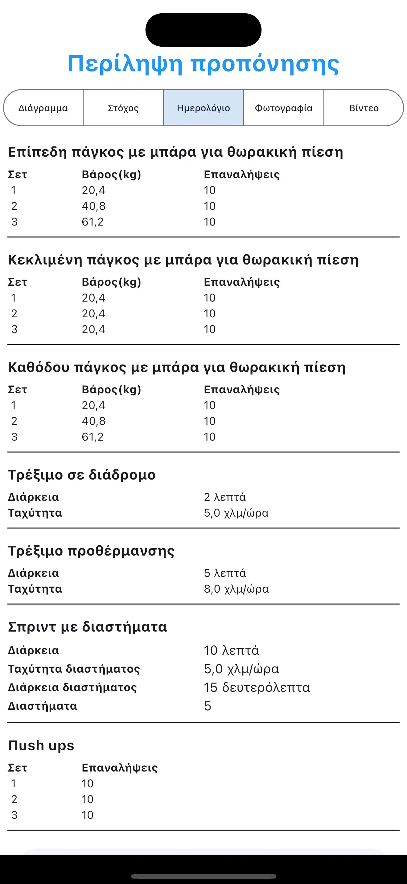 Δείγμα Αρχείου Προπόνησης