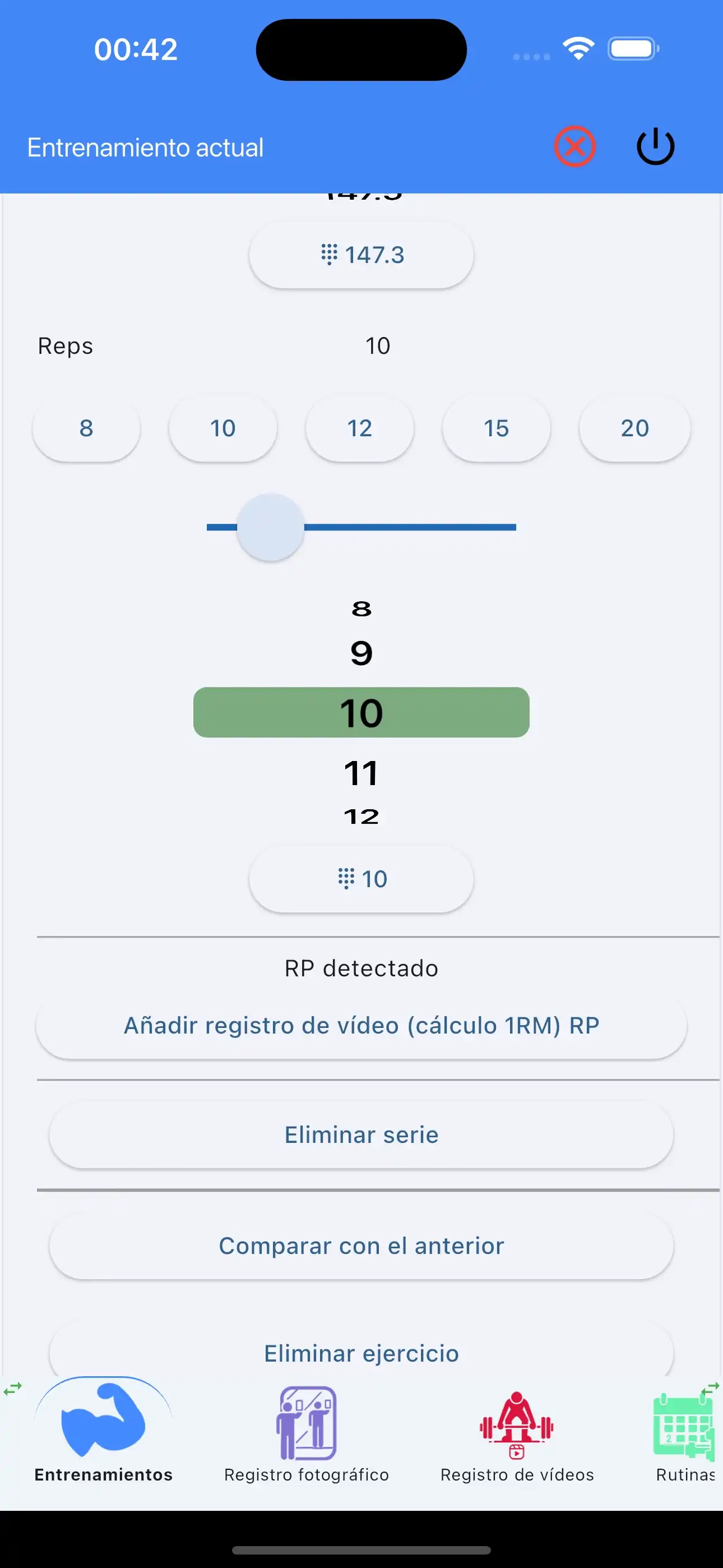 Agregar registro de video de PR de 1rm