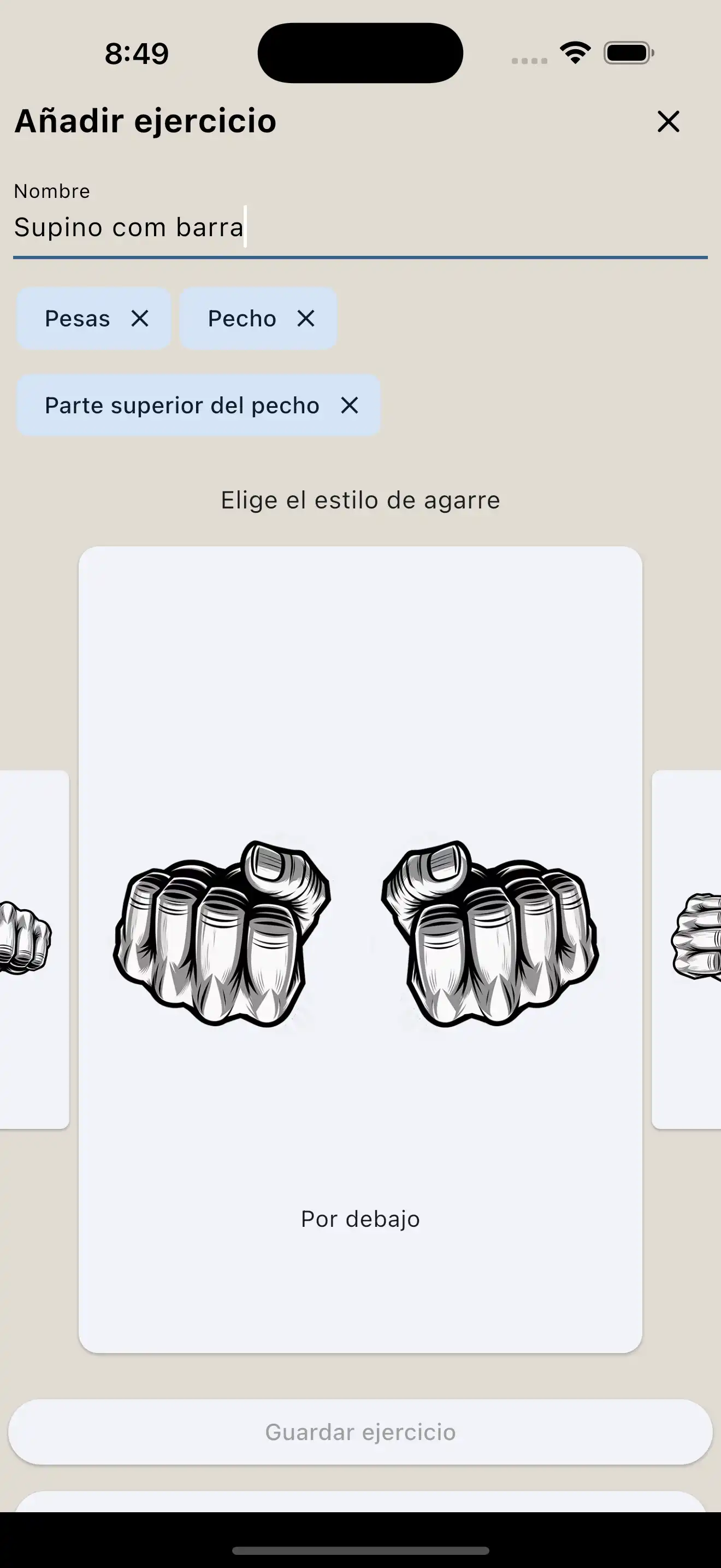 Teléfono para creación de ejercicios