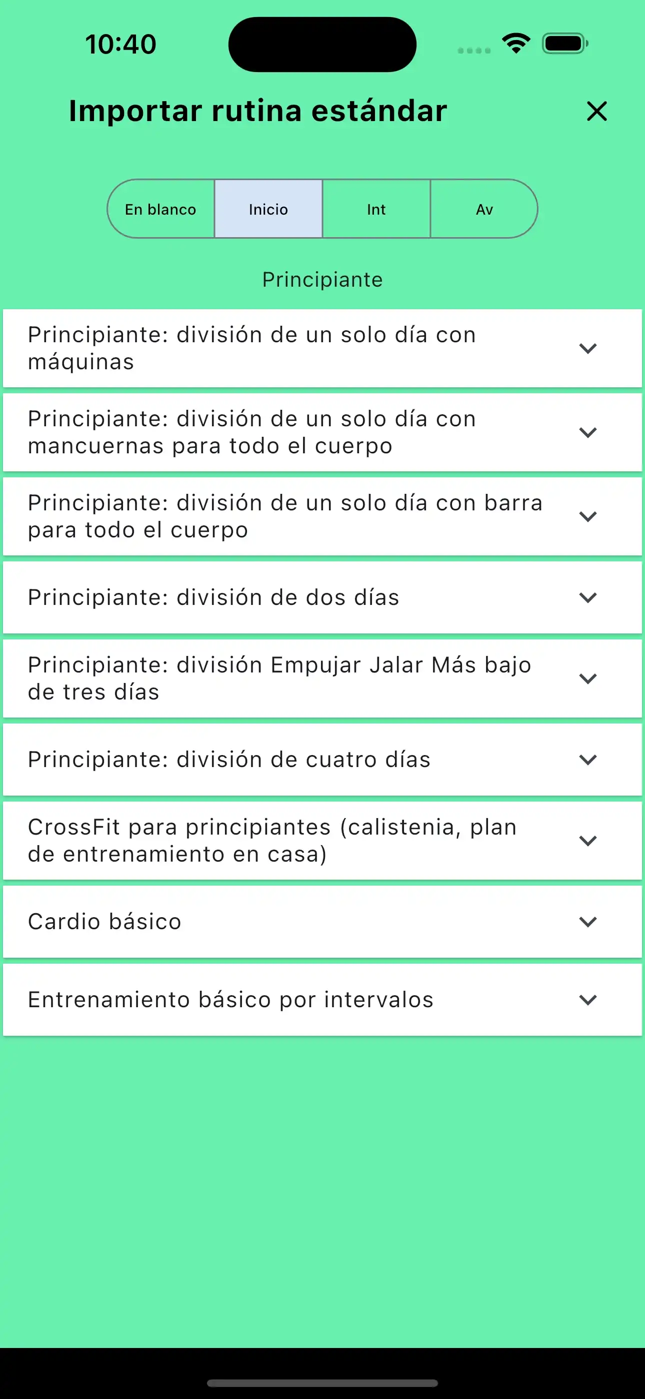 Rutinas importan plantillas predeterminadas del teléfono