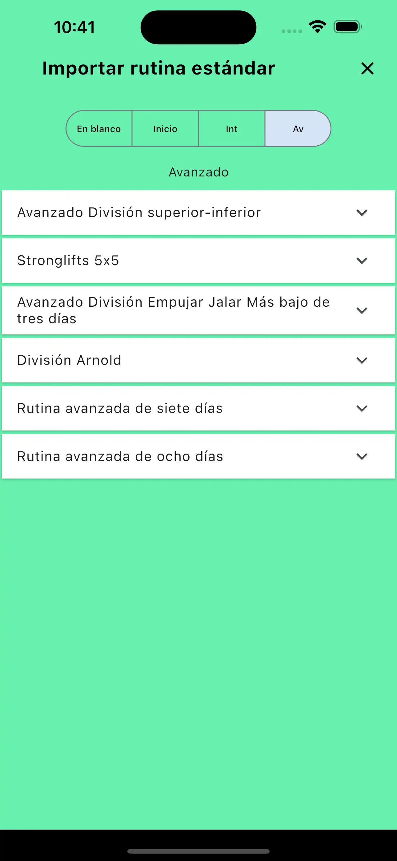 Rutinas importan plantillas predeterminadas del teléfono
