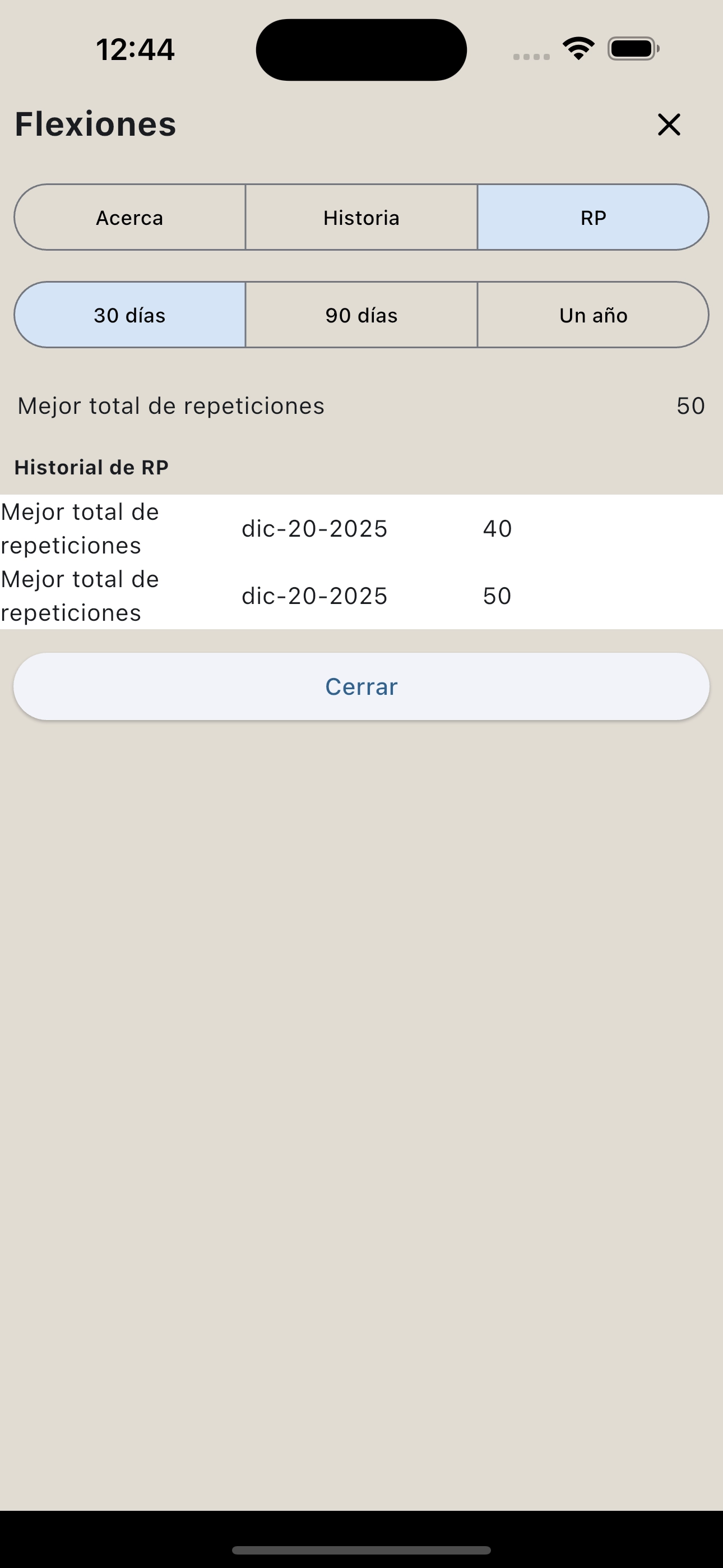 Informe de PR de Reps Only / Cross-Fit / Calistenia