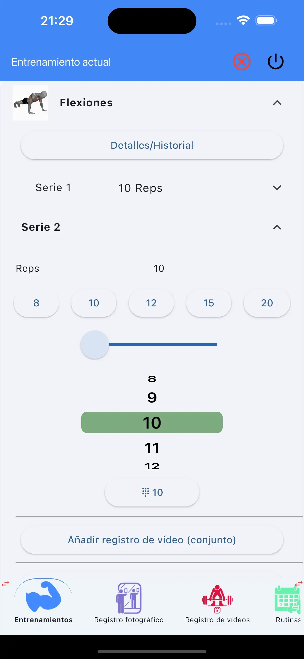 Solo repeticiones con un dedo