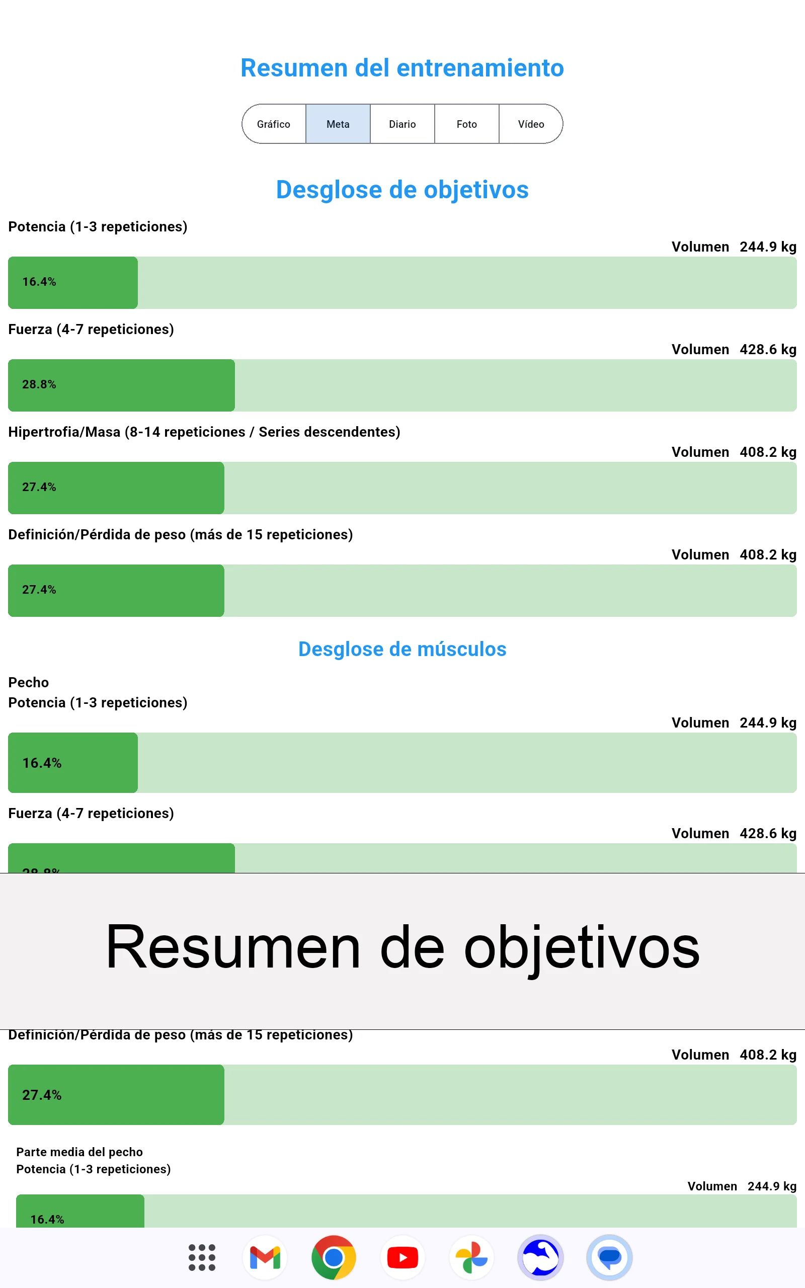 Captura de pantalla de tableta Android