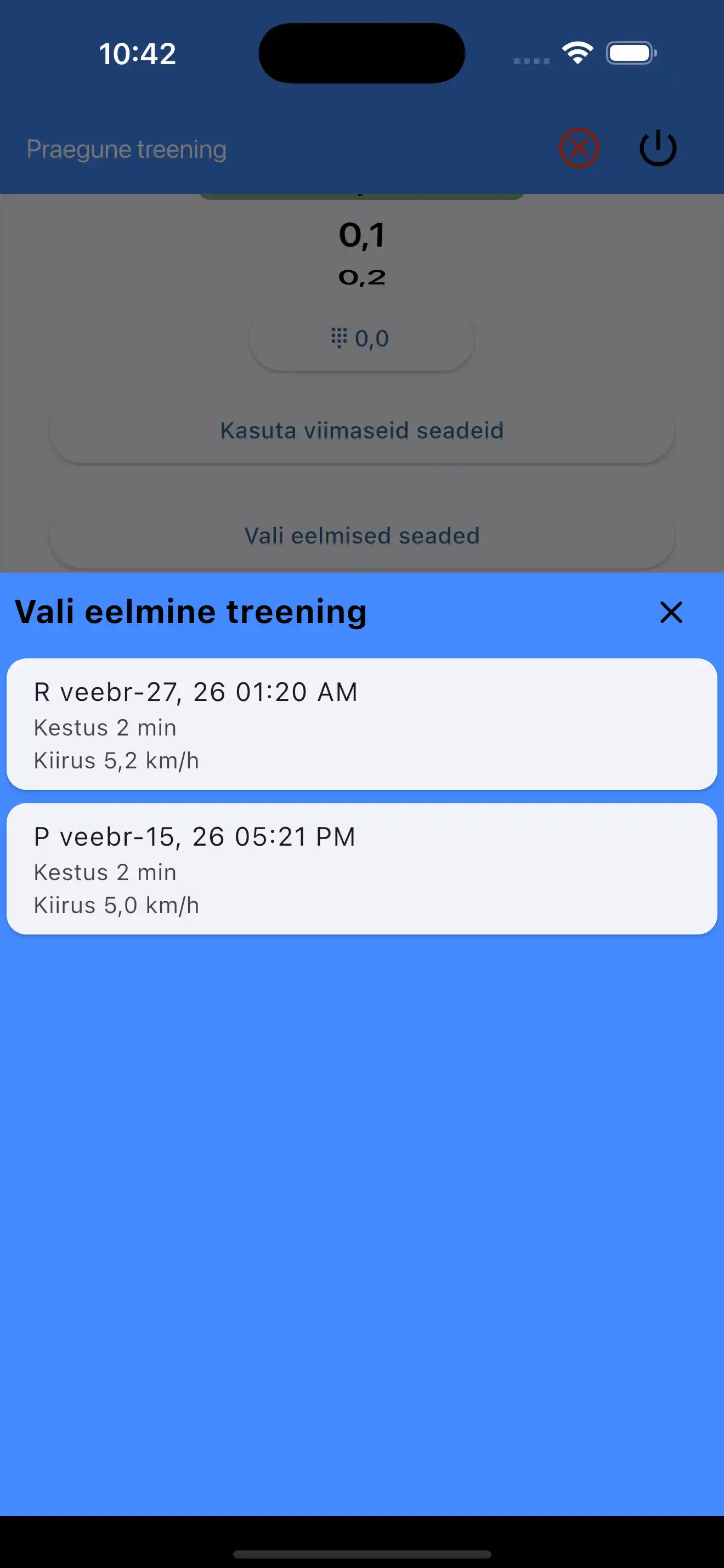 Vali viimased seaded kardio soojenduses