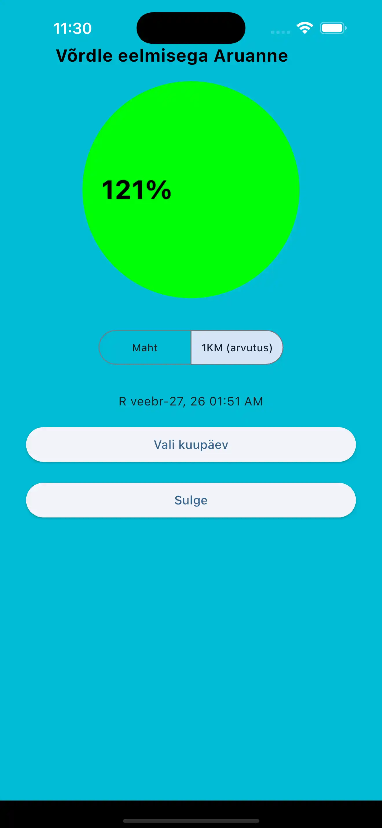 Võrdle eelmist jõutreeningu ühe korduse maksimumi