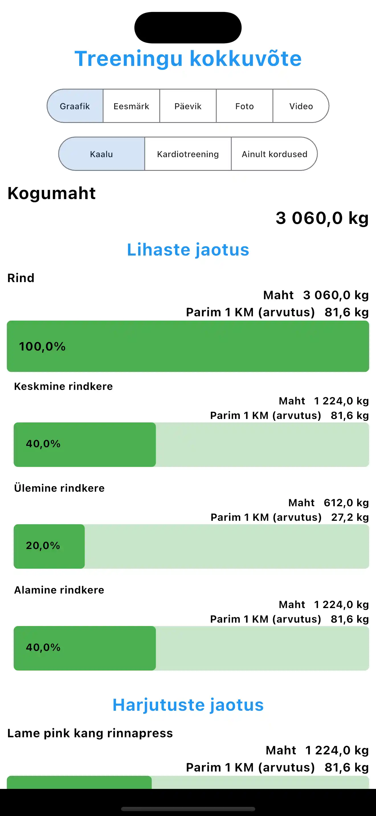 Treeningu kokkuvõte