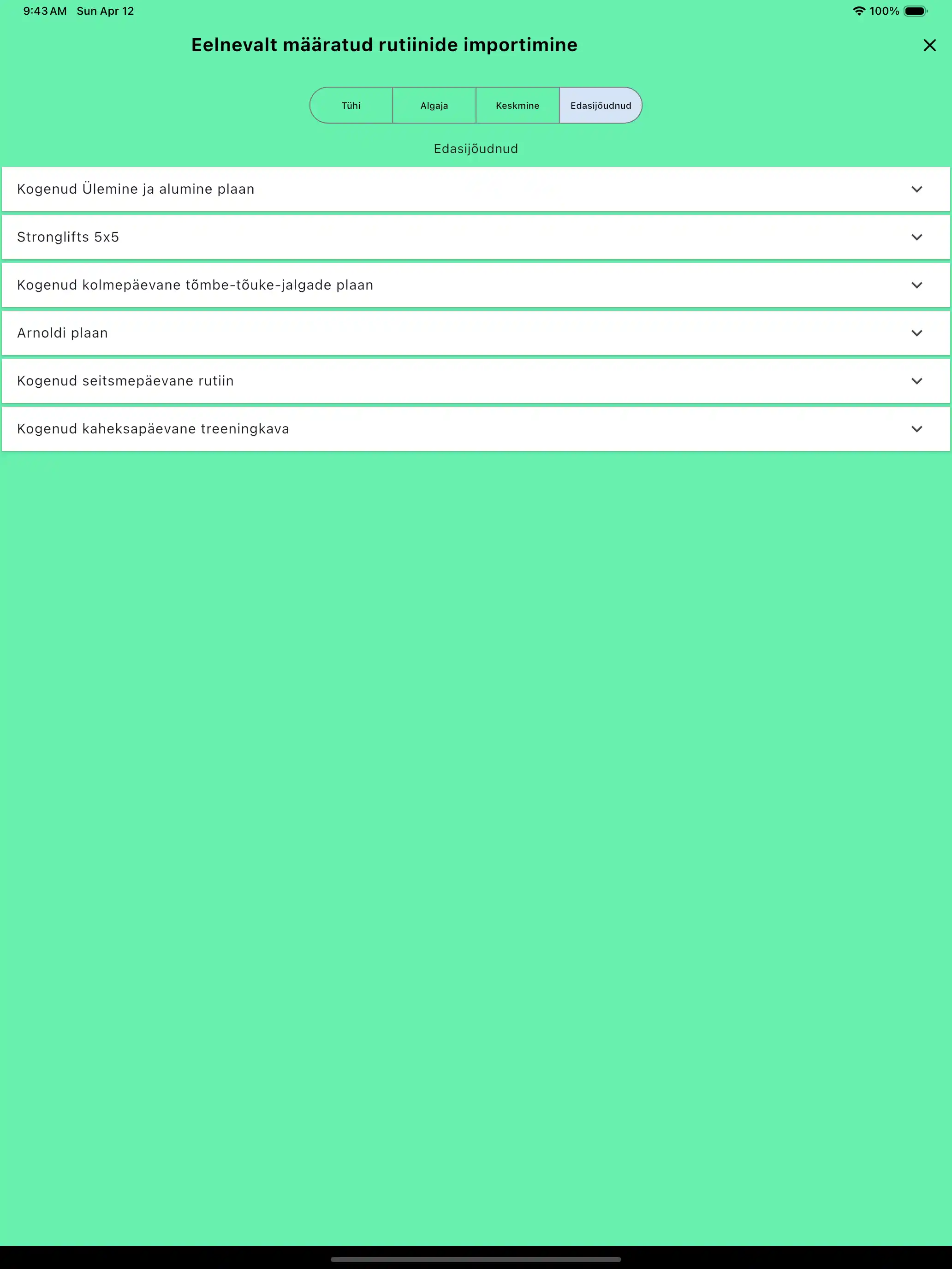 Vaikemallide importimine rutiinides tahvelarvutis (2)