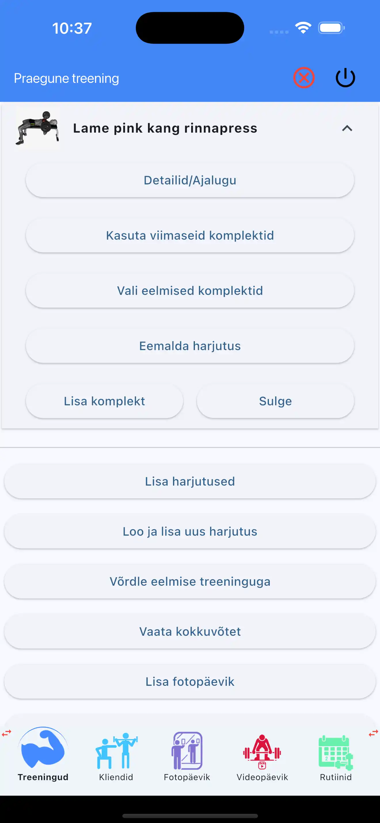 Kasuta viimaseid seeriaid jõutreeningus