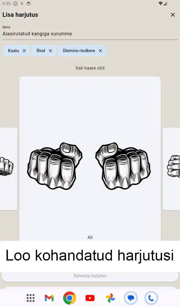 Androidi tahvelarvuti kuvatõmmis