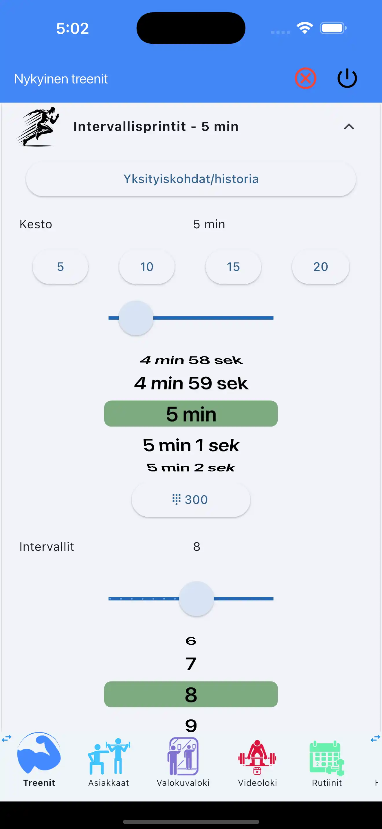 Kardiotreenaamisen HIIT puhelin