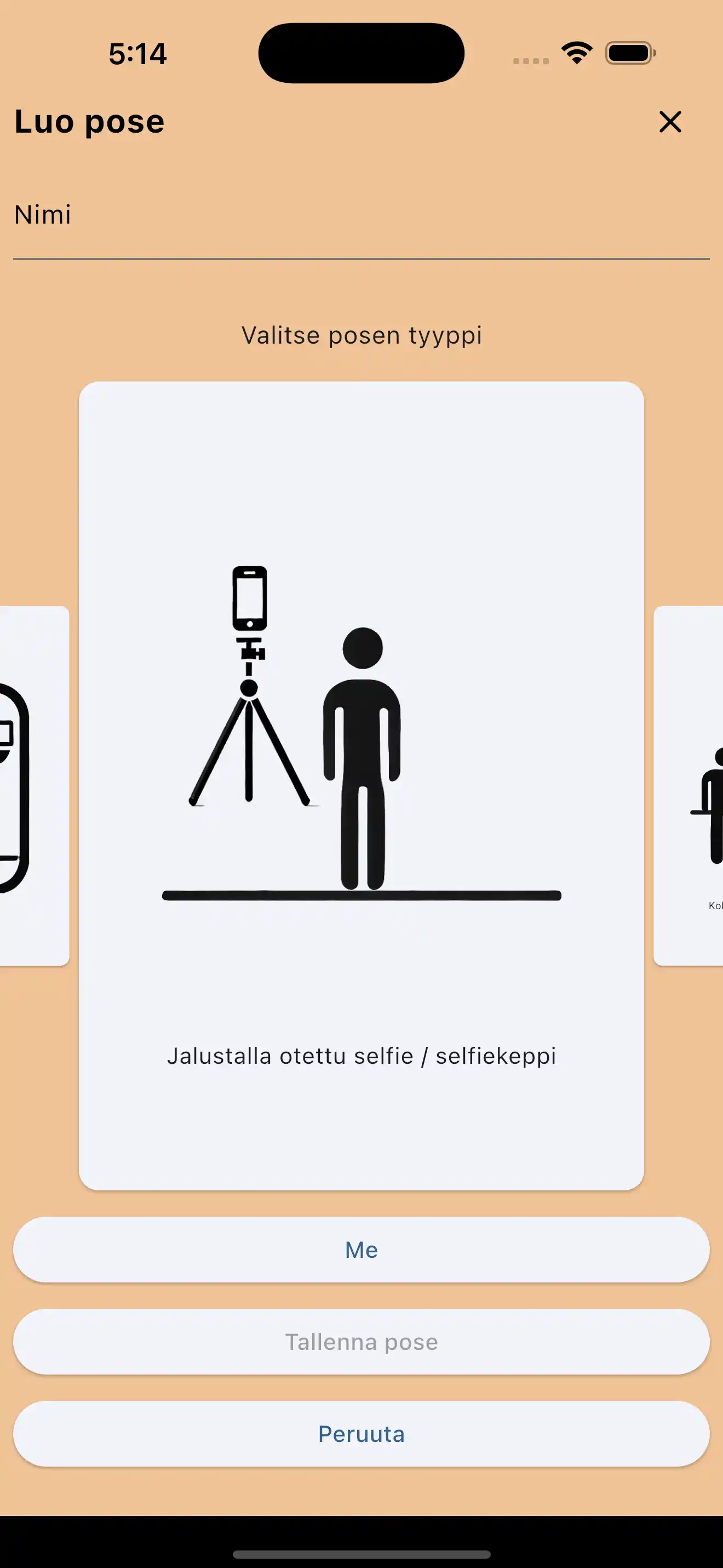 Luo selfiekeppiasennot