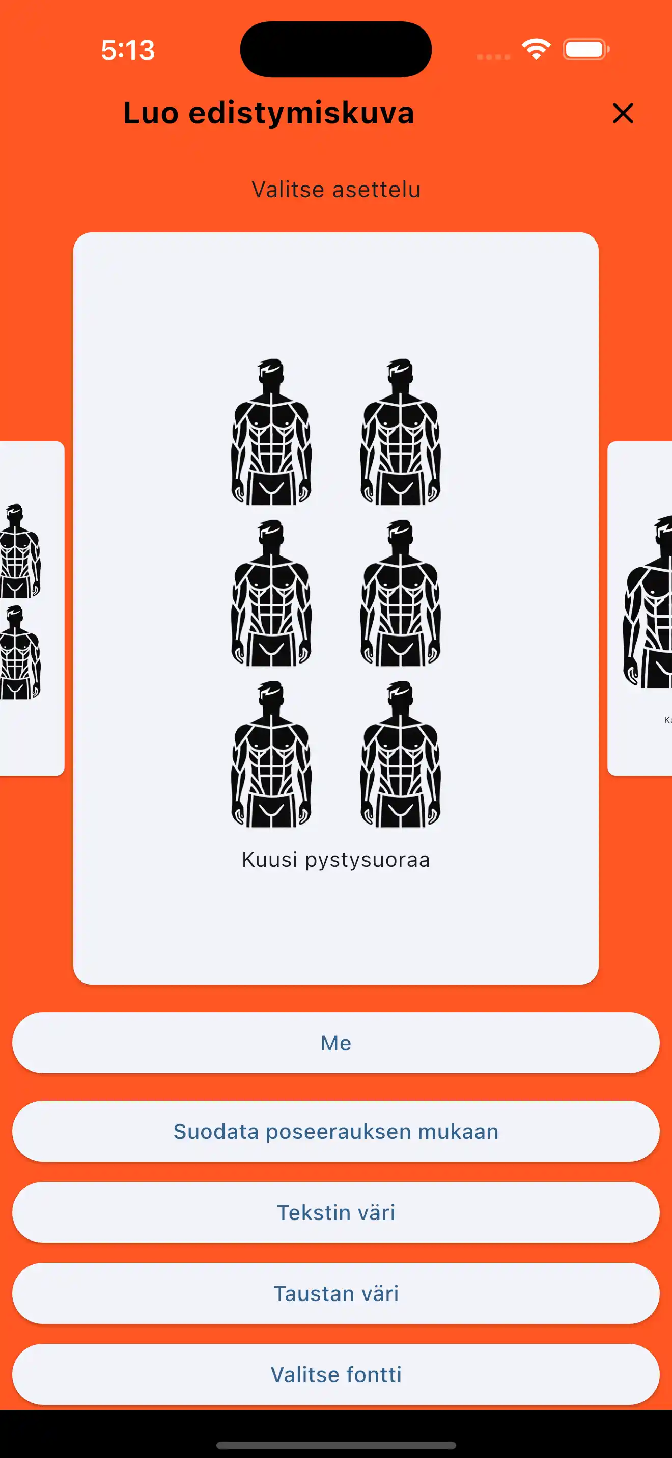 Edistymiskuva Kuusi Pystysuunnassa