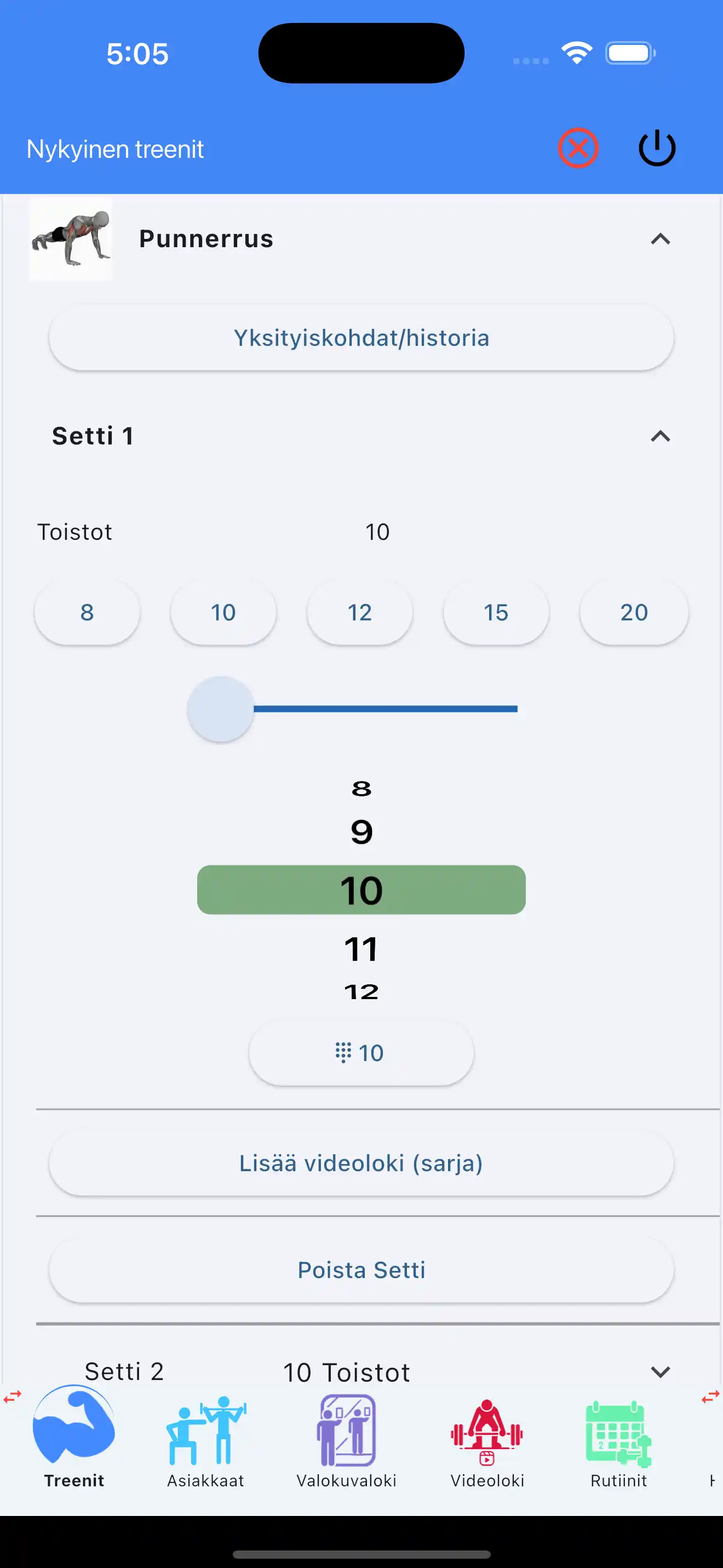 Vain toistot crossfit kehonpainoharjoittelu seuranta puhelin