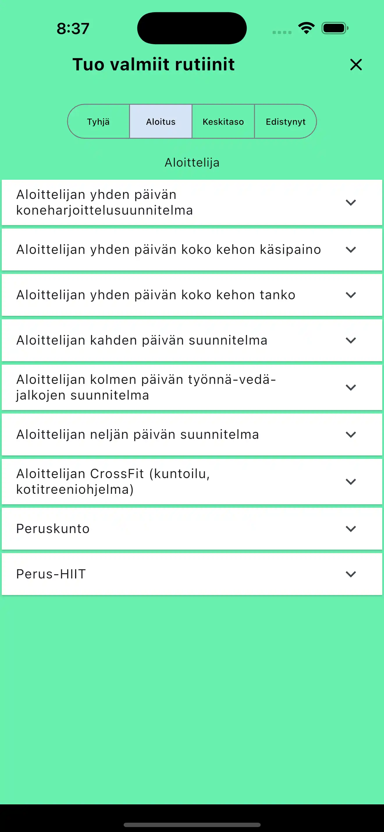 Tuo oletusmalleja puhelin