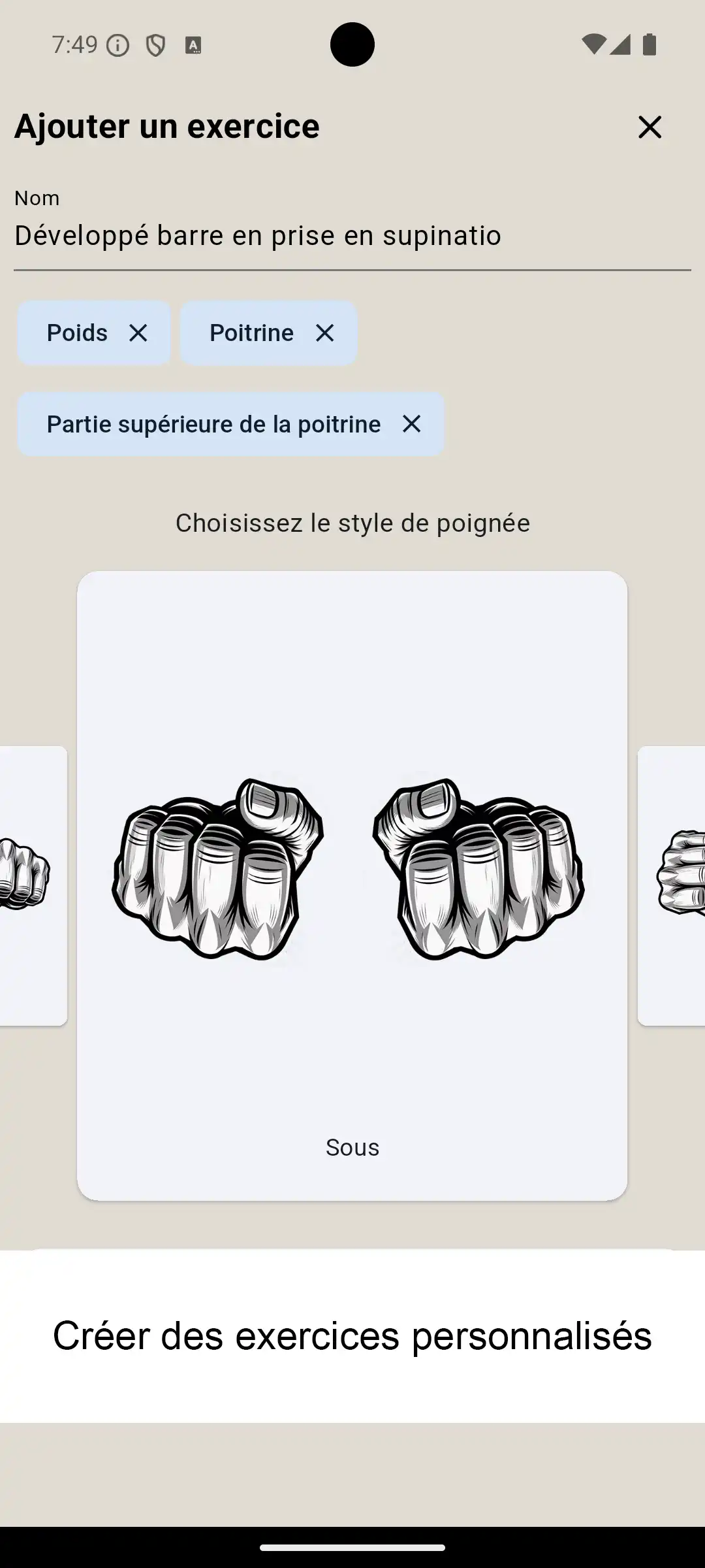 Capture d'écran Android