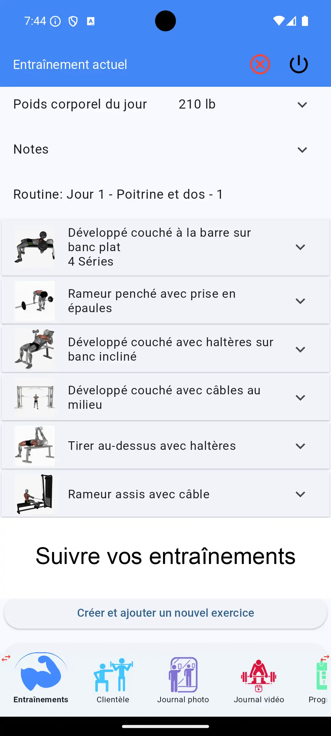 Capture d'écran Android
