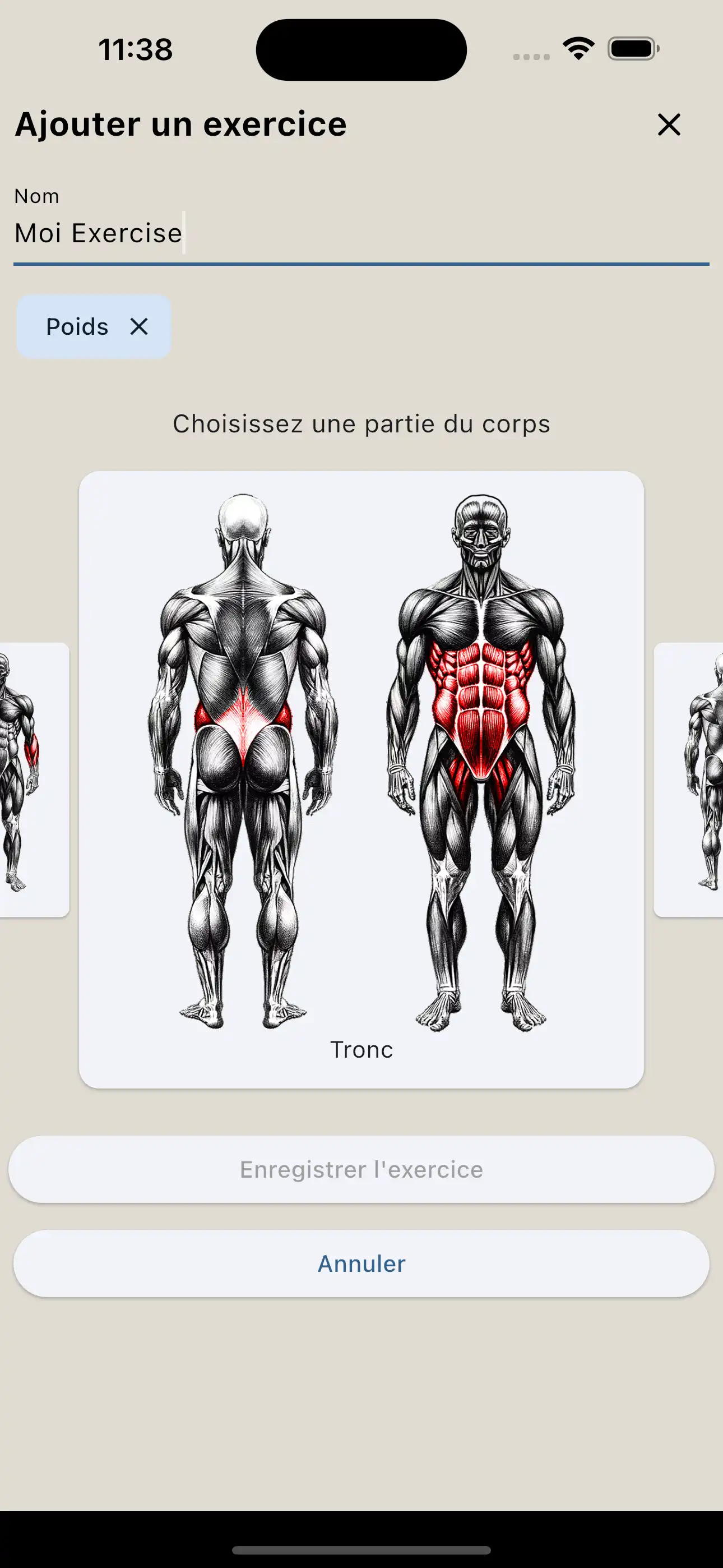 Téléphone de création d'exercices