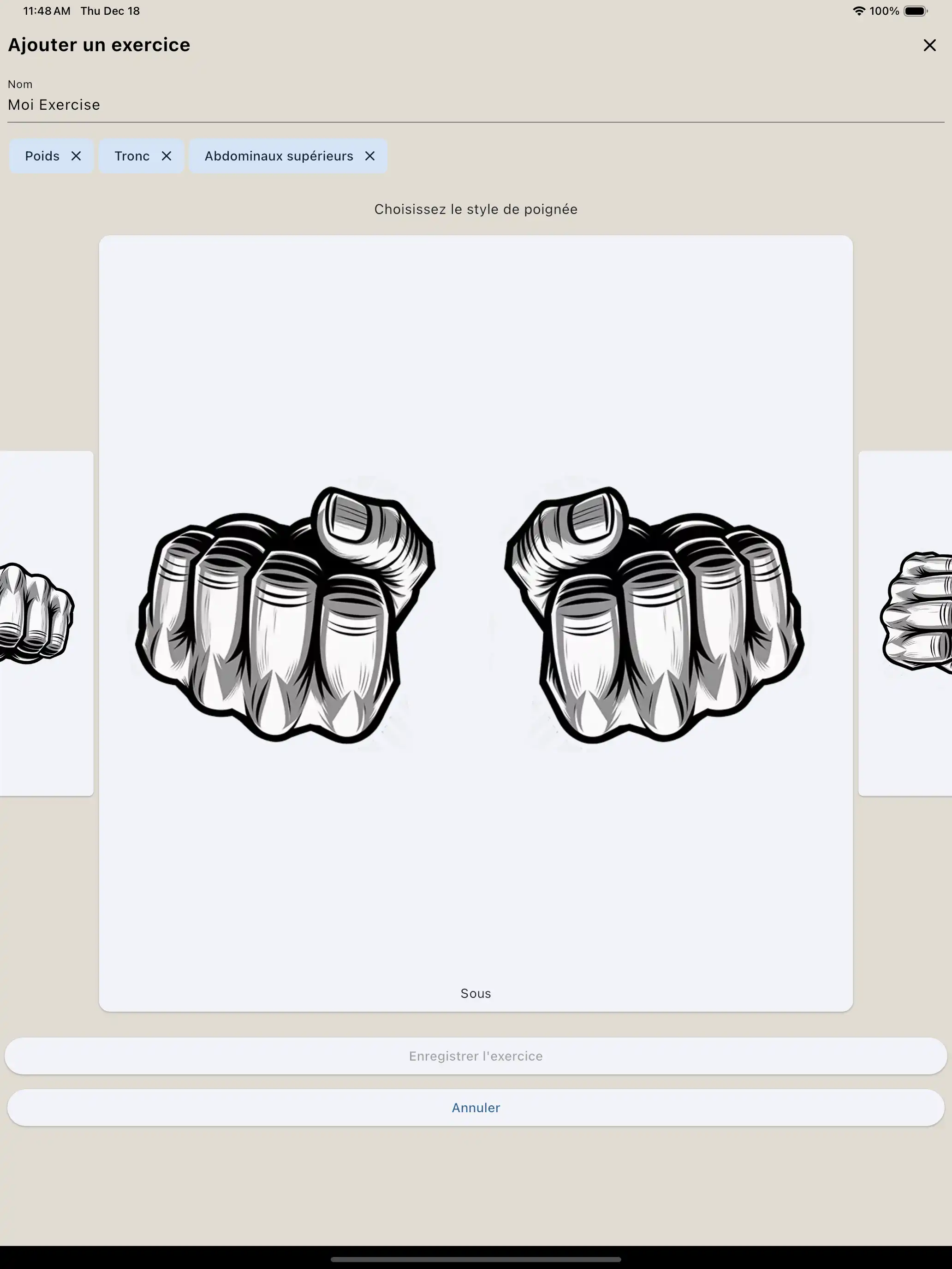 Création d'exercice sur tablette