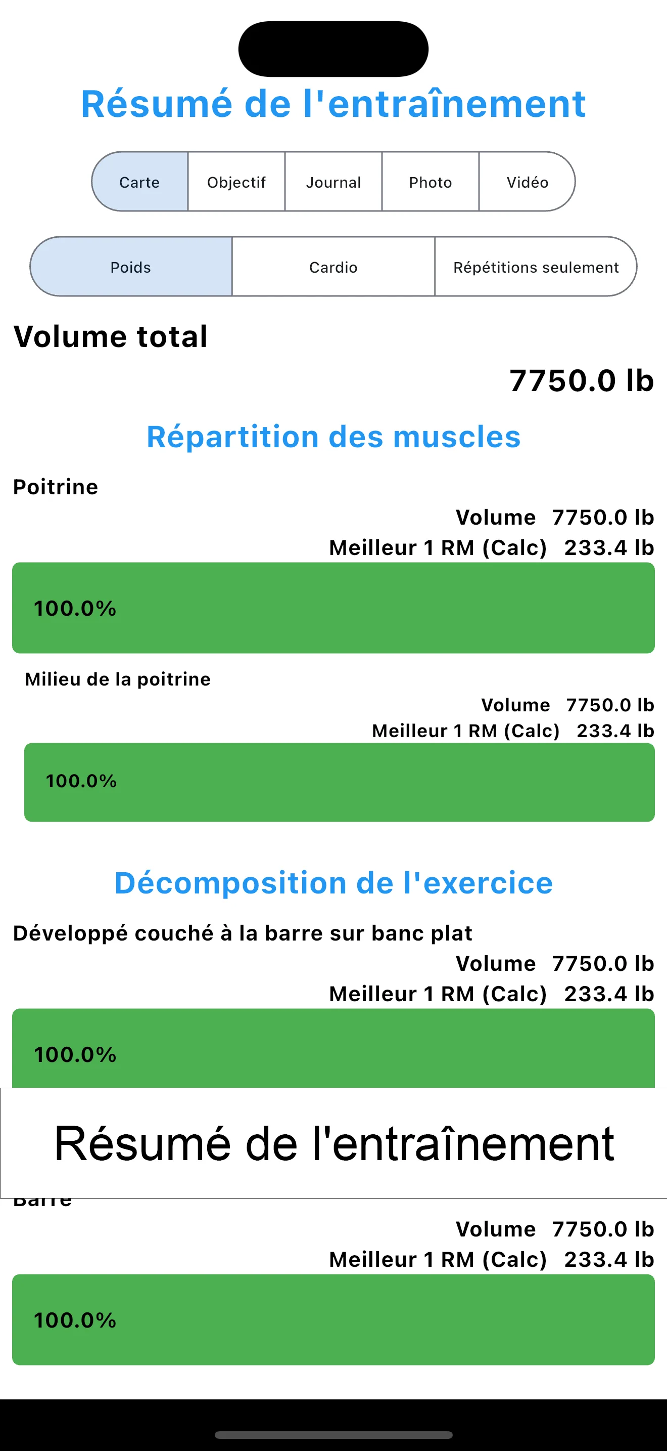 Capture d'écran iPhone