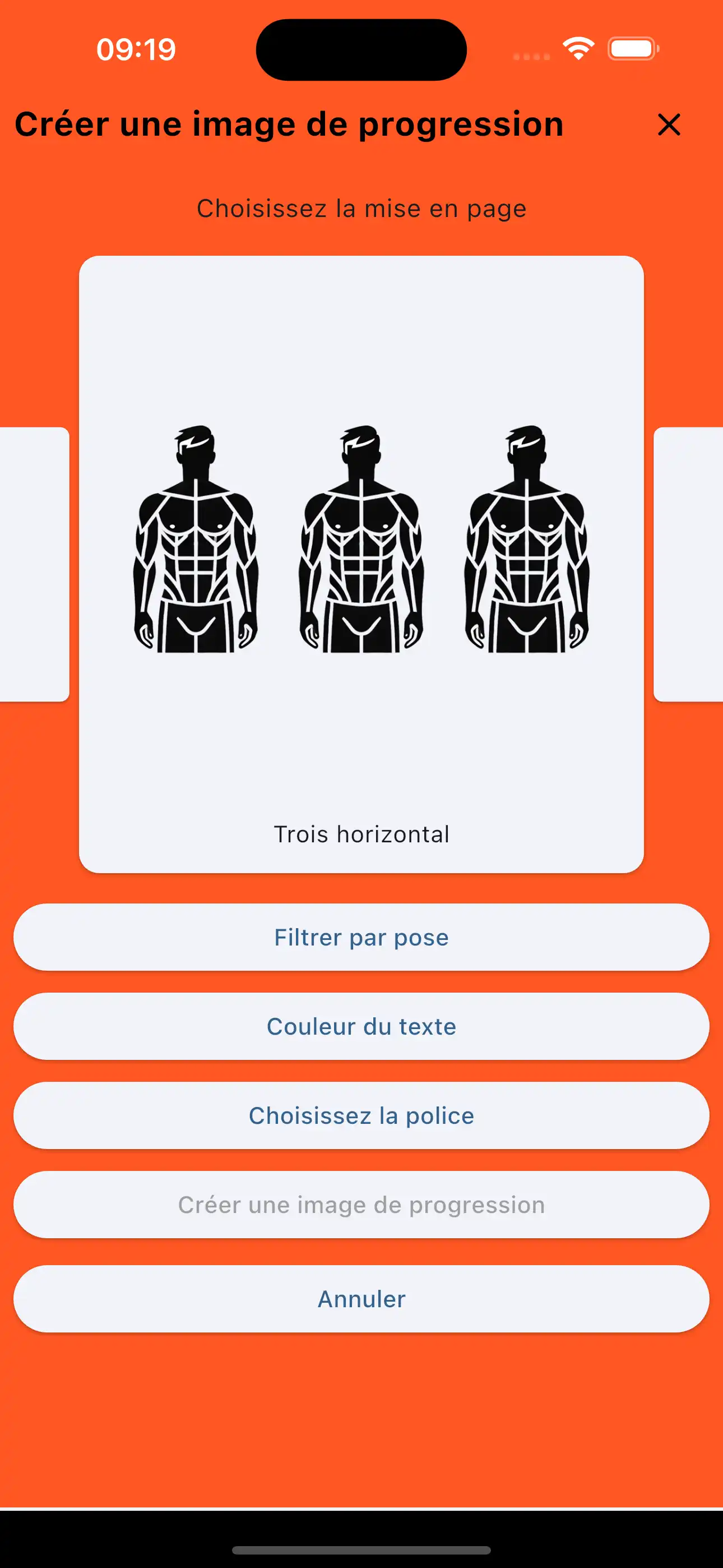 Photo de progression trois horizontale