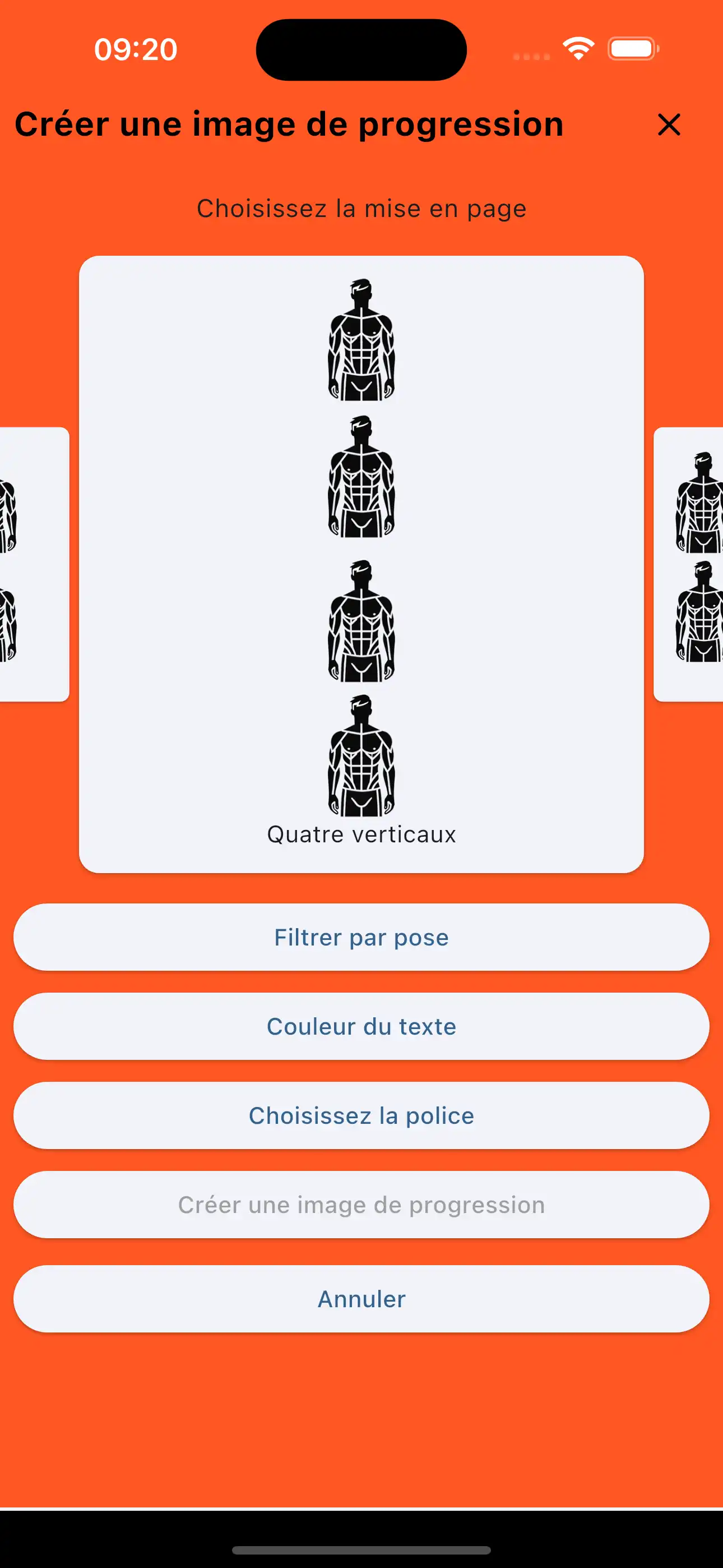 Photo de progression quatre verticale