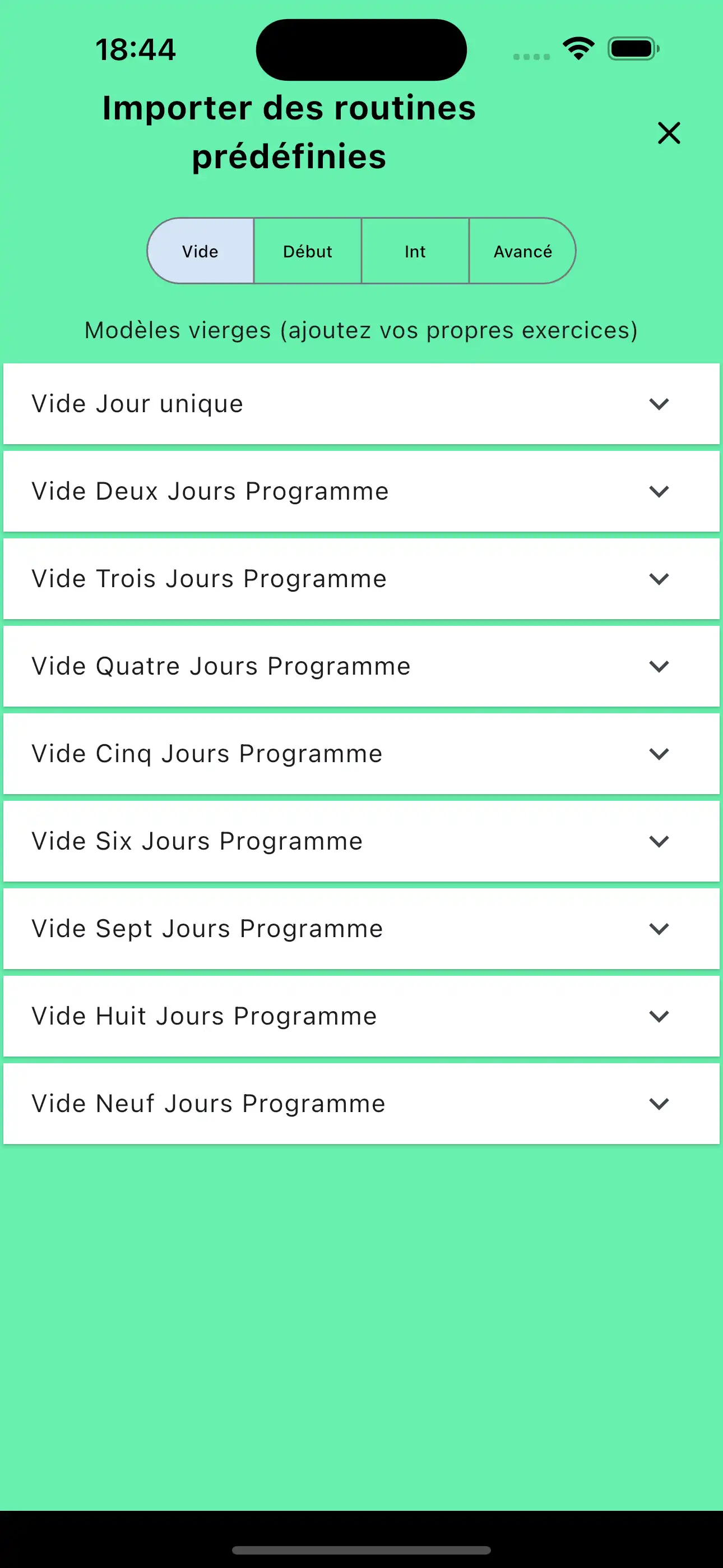 Routines importent des modèles vierges de téléphone