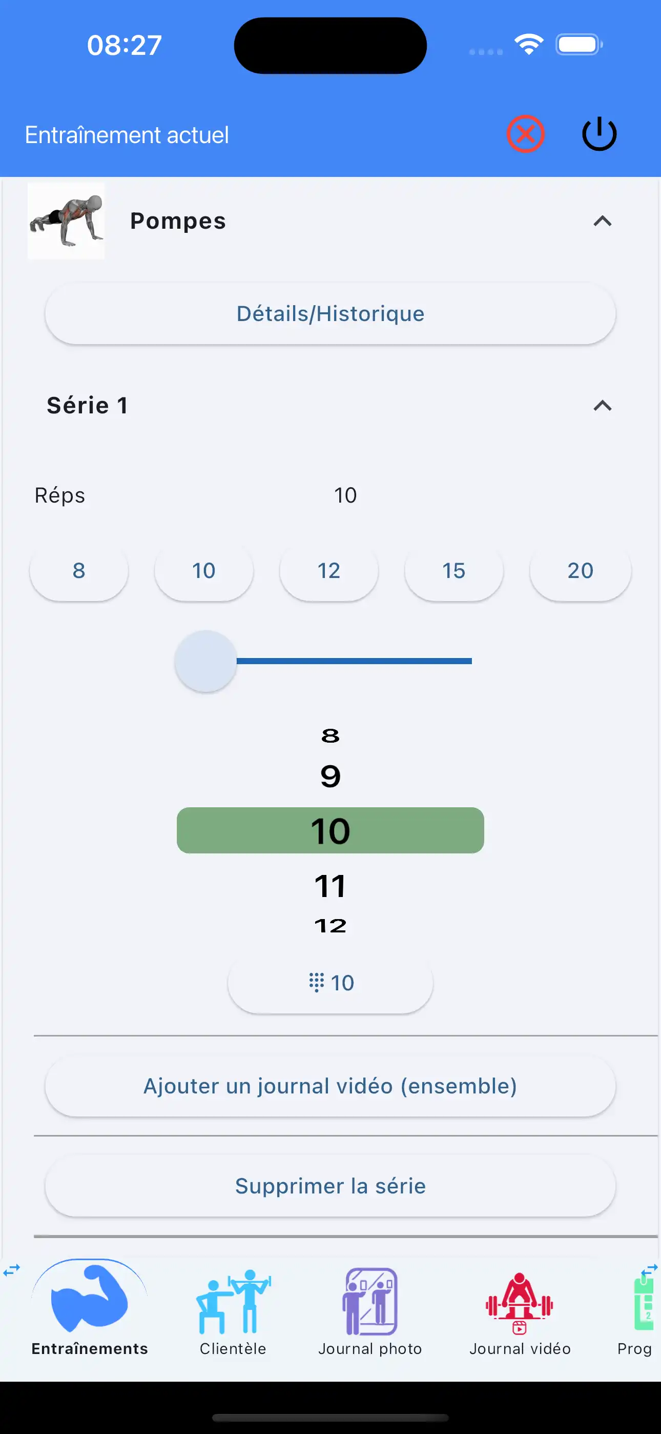 Répetitions à un seul doigt uniquement