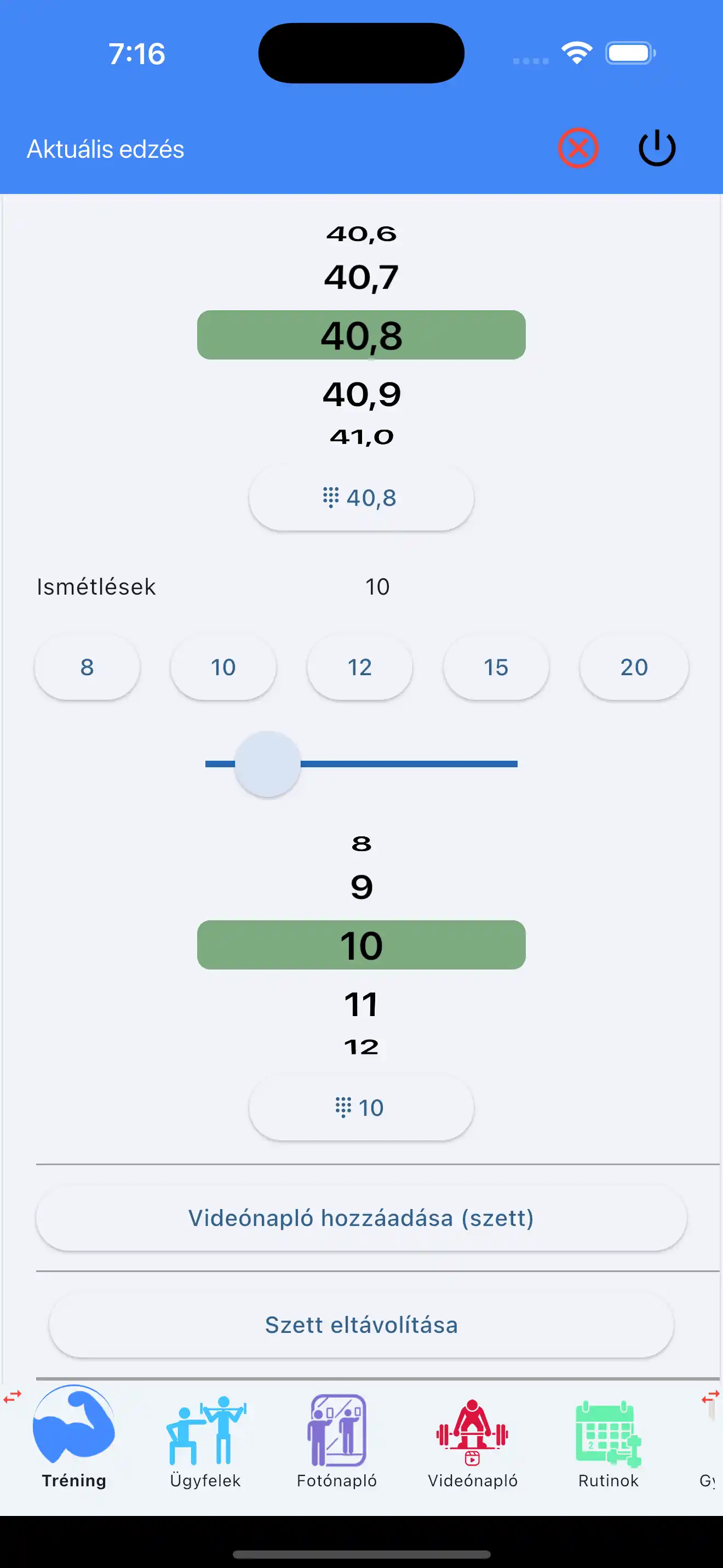 Sorozat videónapló hozzáadása