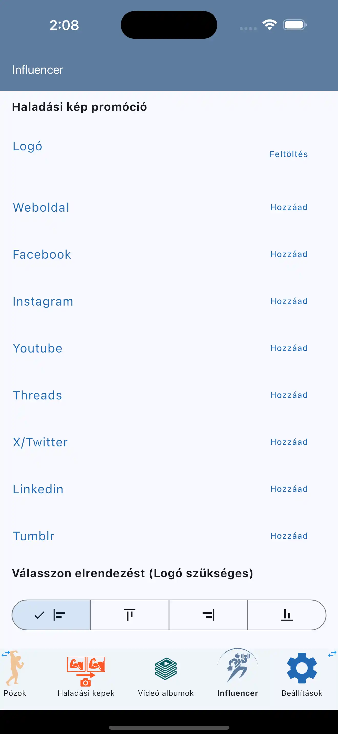 Fitness Influencer Promóció