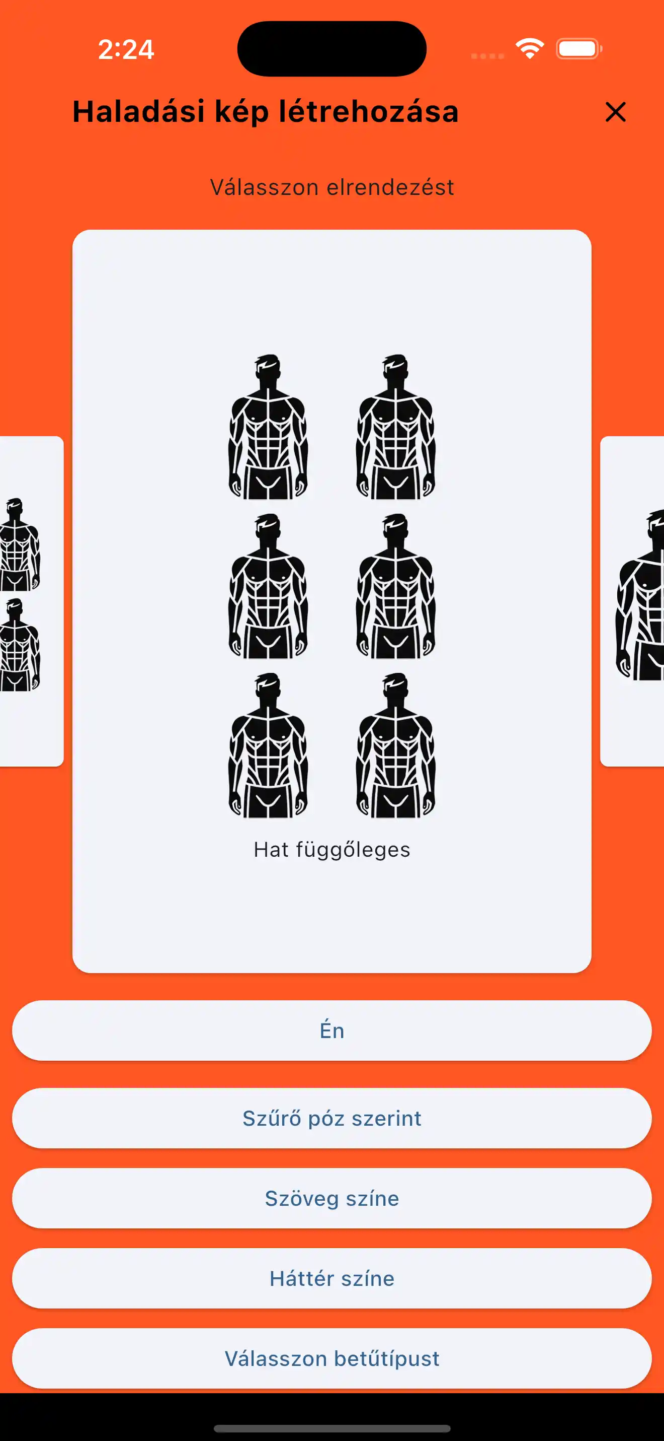 Fejlődés kép hat függőleges