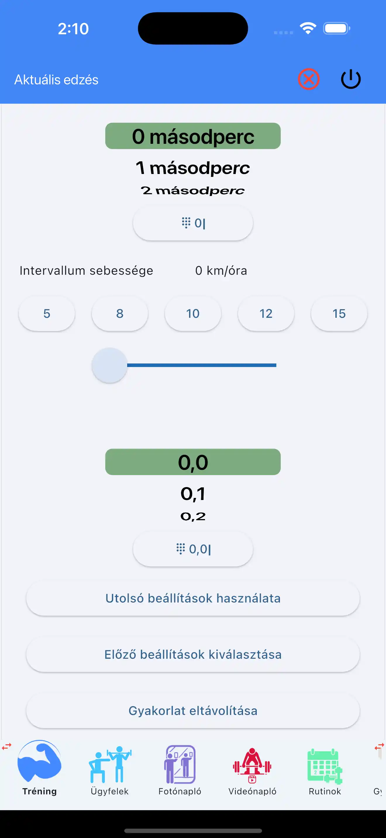 Utolsó Beállítások Használata Kardió